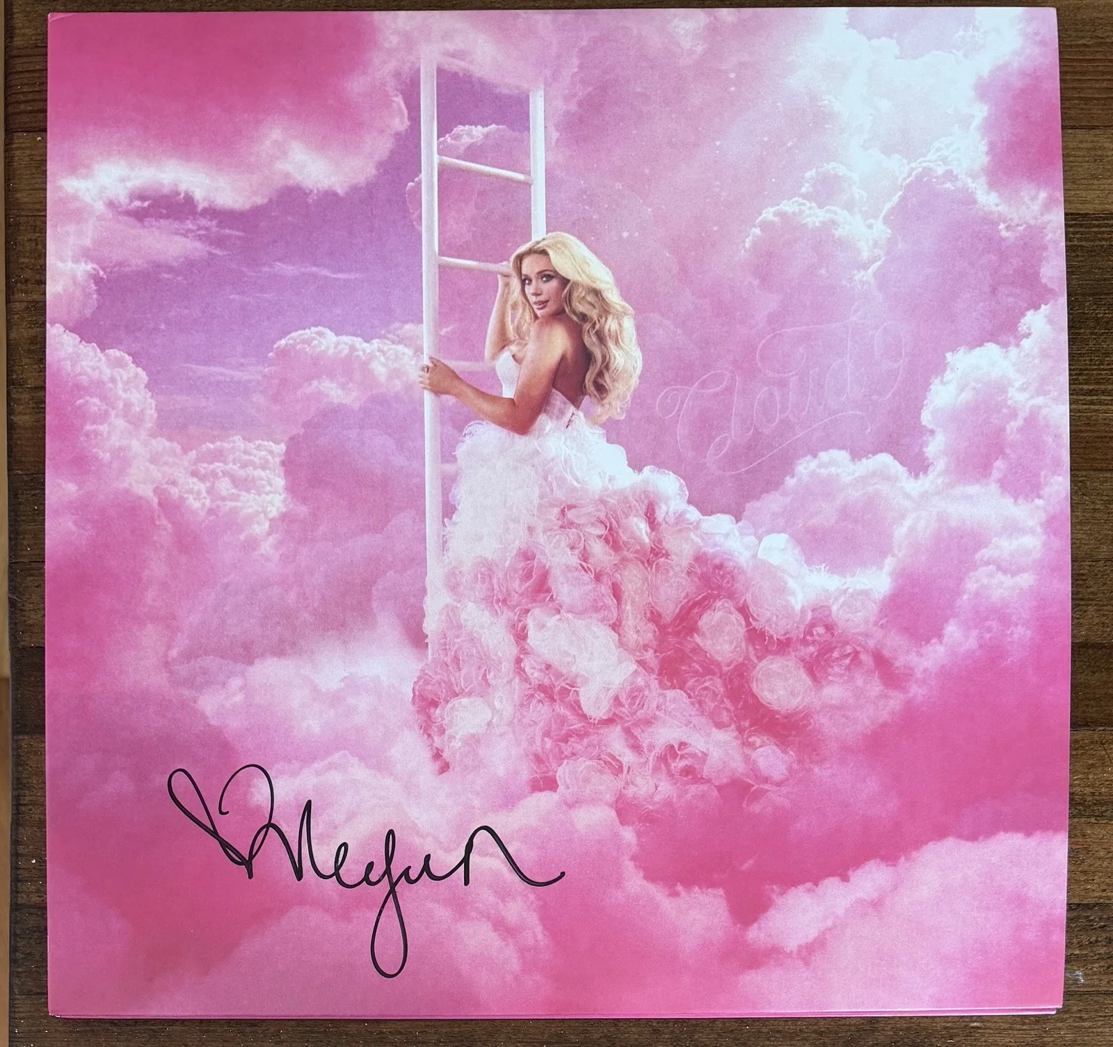 Megan Moroney SIGNED Cloud 9 PINK Vinyl 2LP Cover Autograph BECKETT BAS COA, изображение 3