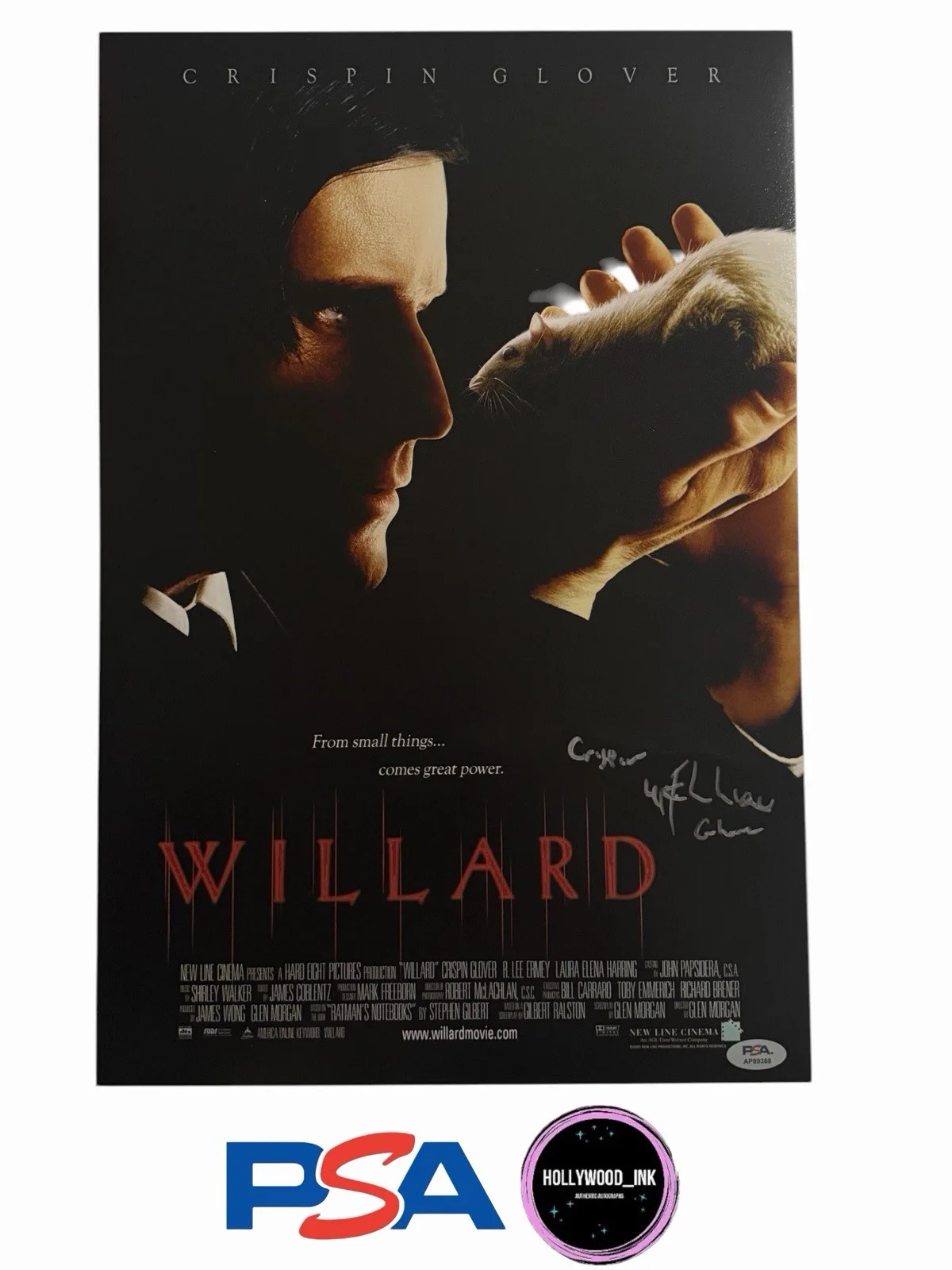 Crispin Glover — CRISPIN HELLION GLOVER SIGNED 11x17 WILLARD AUTOGRAPH PHOTO PSA/DNA-B