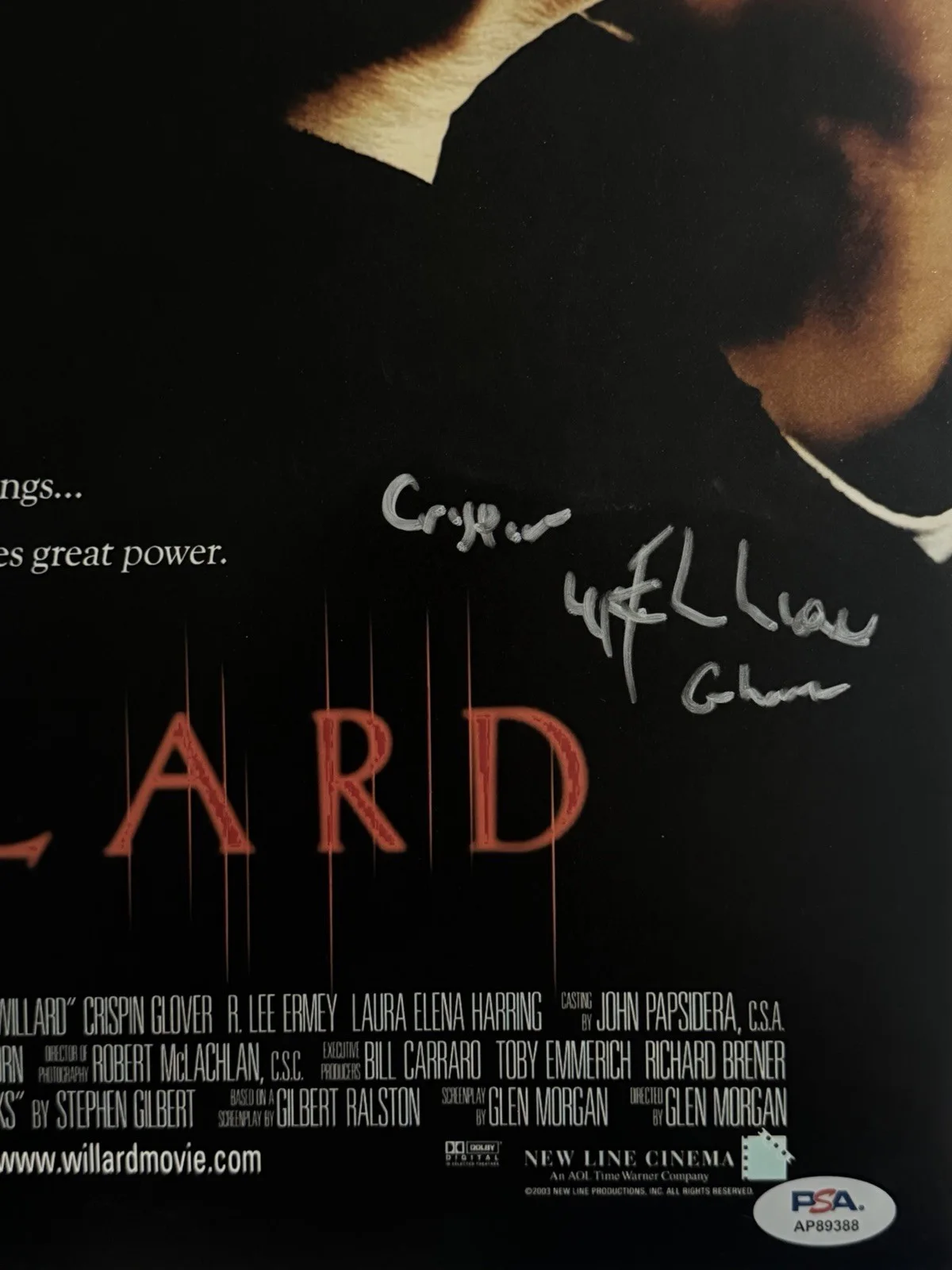 Crispin Glover — CRISPIN HELLION GLOVER SIGNED 11x17 WILLARD AUTOGRAPH PHOTO PSA/DNA-B, изображение 2