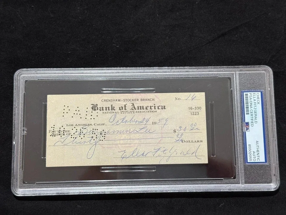 1959 Ella Fitzgerald Signed Autographed Check PSA/DNA, image 3
