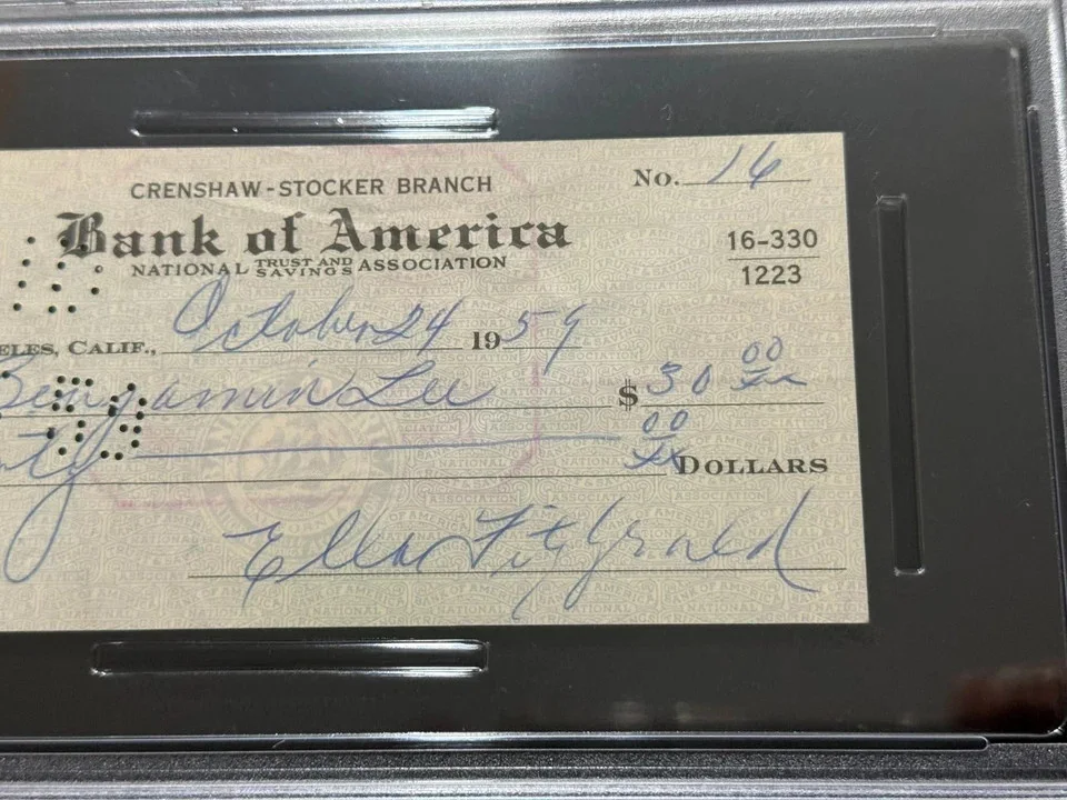 1959 Ella Fitzgerald Signed Autographed Check PSA/DNA, image 4