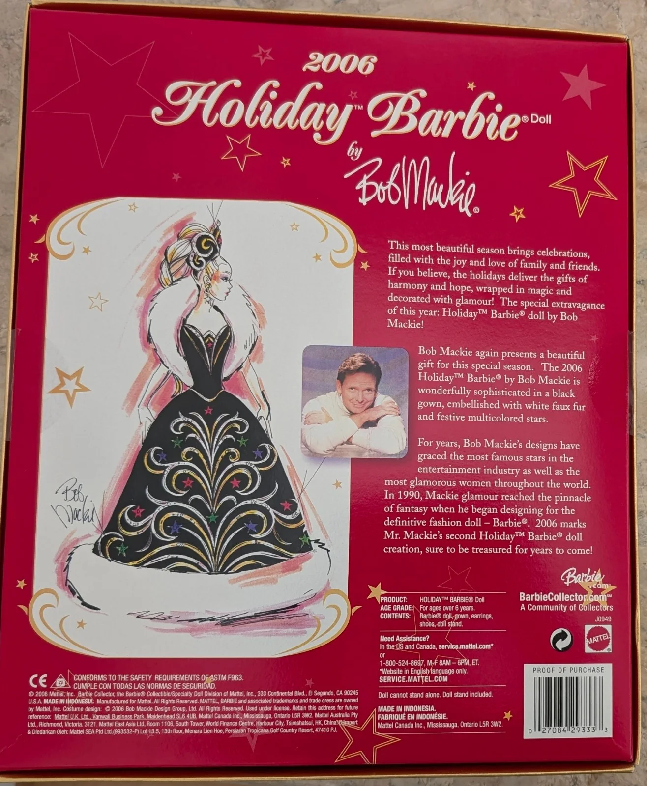 BOB MACKIE signed BARBIE 2006 Holiday Edition JSA Authenticated, image 3