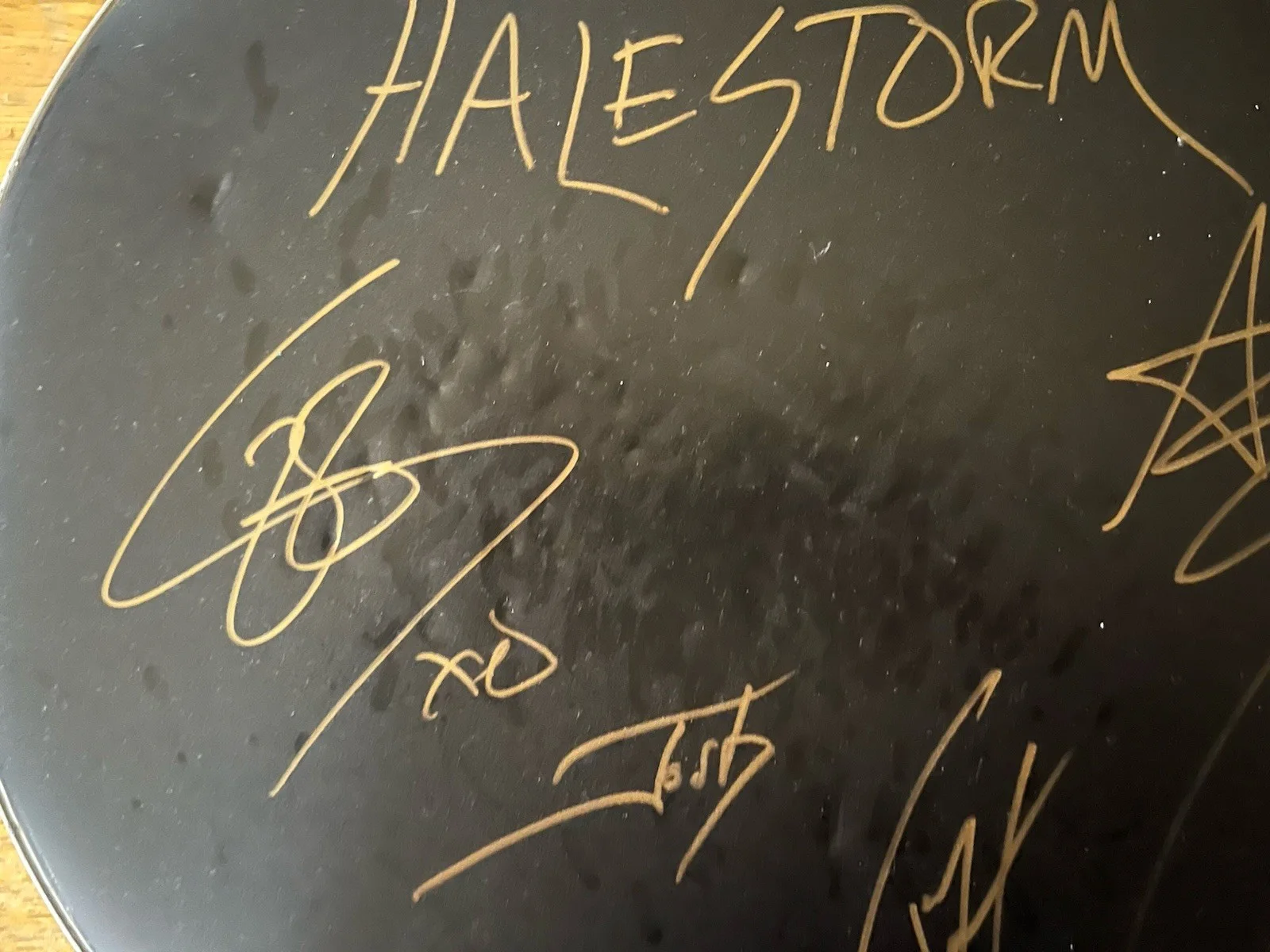 Stage Used Evans Signed Halestorm Drumhead, изображение 3
