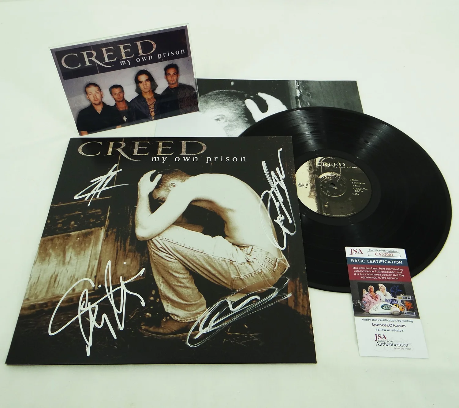 CREED My Own Prison Vinyl Album Autographed by All Four Band Members w/ JSA COA, изображение 2