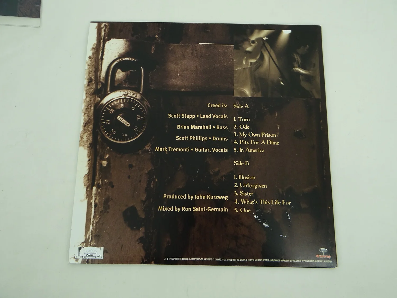 CREED My Own Prison Vinyl Album Autographed by All Four Band Members w/ JSA COA, изображение 4