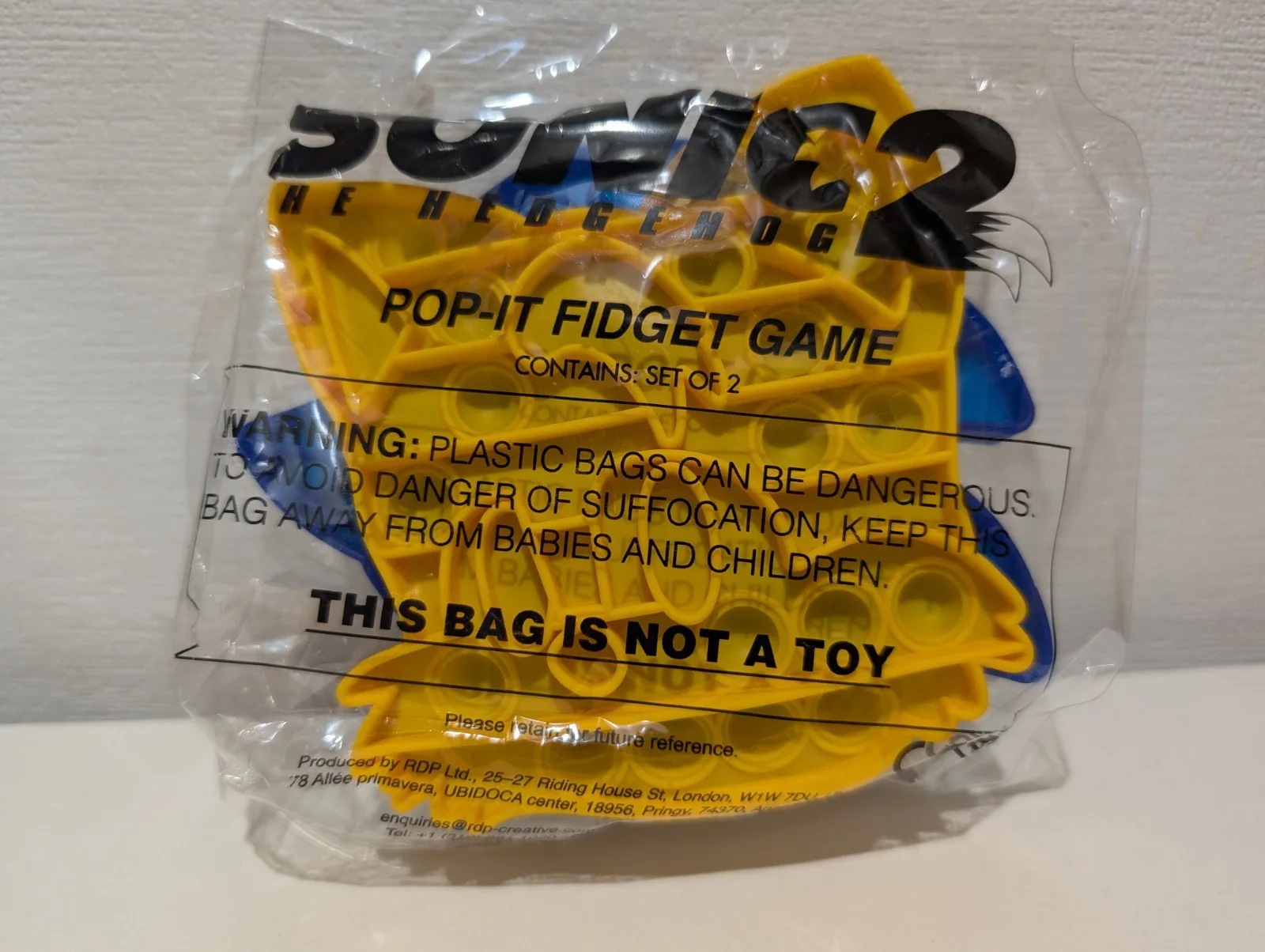 RARE Sonic The Hedgehog 2 Movie Promotional Pop-It Fidget Game NEW Promo Tails, изображение 3