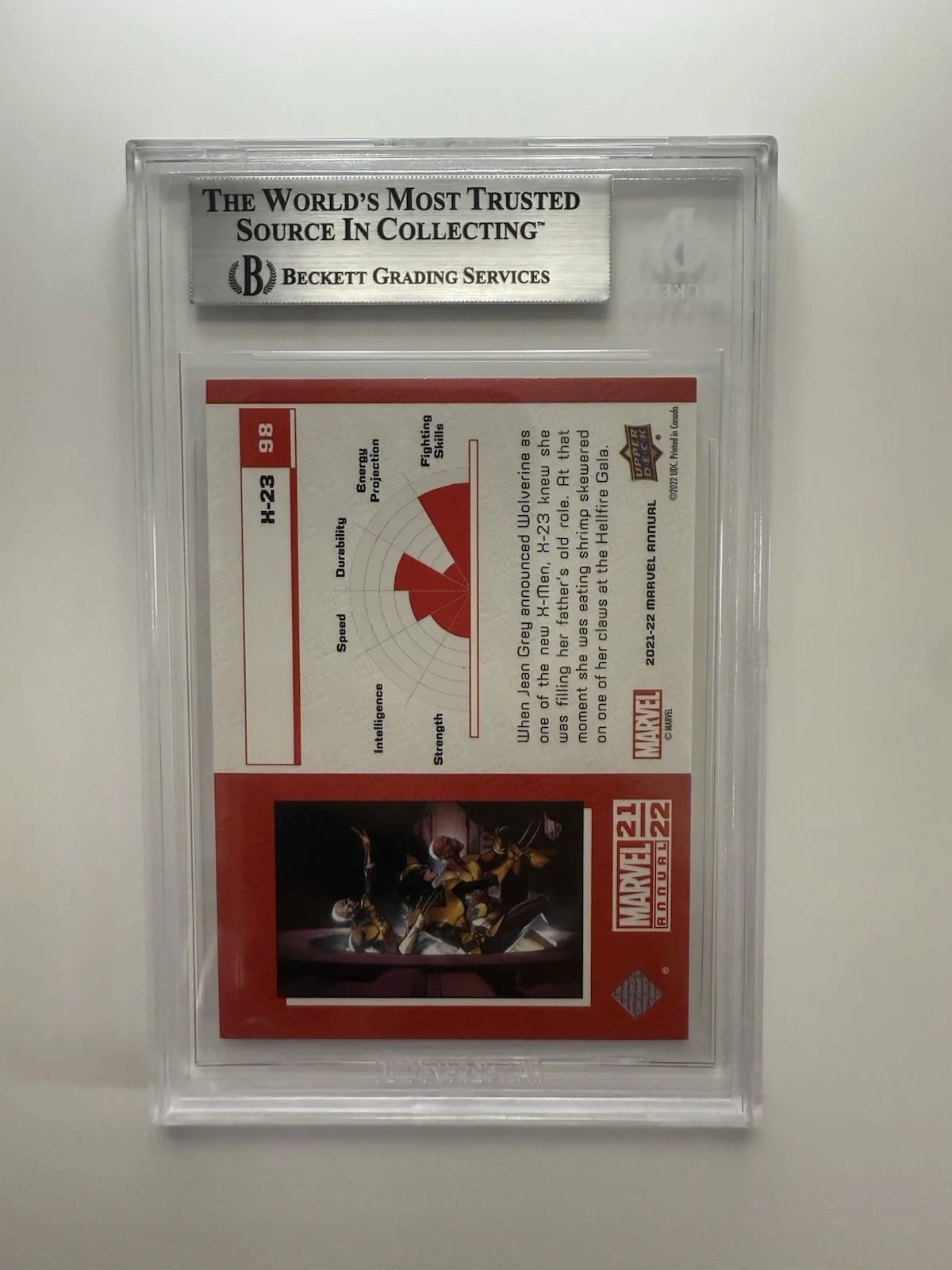 DAFNE KEEN — DAFNE KEEN AUTO CARD X-23 TRADING CARD 2021-22 UD MARVEL ANNUAL BGS AUTO (3, image 2