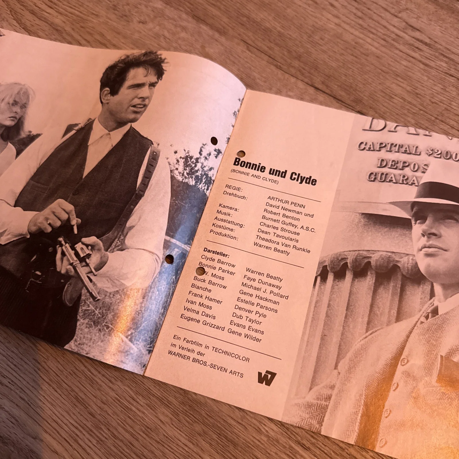 Rare German BONNIE AND CLYDE Cinema Programme Warren Beatty Faye Dunaway 1967, изображение 2