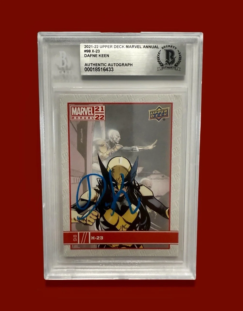 DAFNE KEEN — DAFNE KEEN AUTO CARD X-23 TRADING CARD 2021-22 UD MARVEL ANNUAL BGS AUTO (2