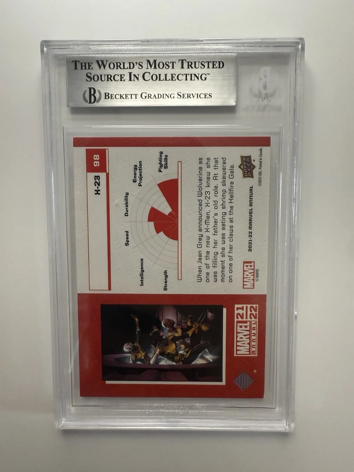 DAFNE KEEN — DAFNE KEEN AUTO CARD X-23 TRADING CARD 2021-22 UD MARVEL ANNUAL BGS AUTO (2, изображение 2