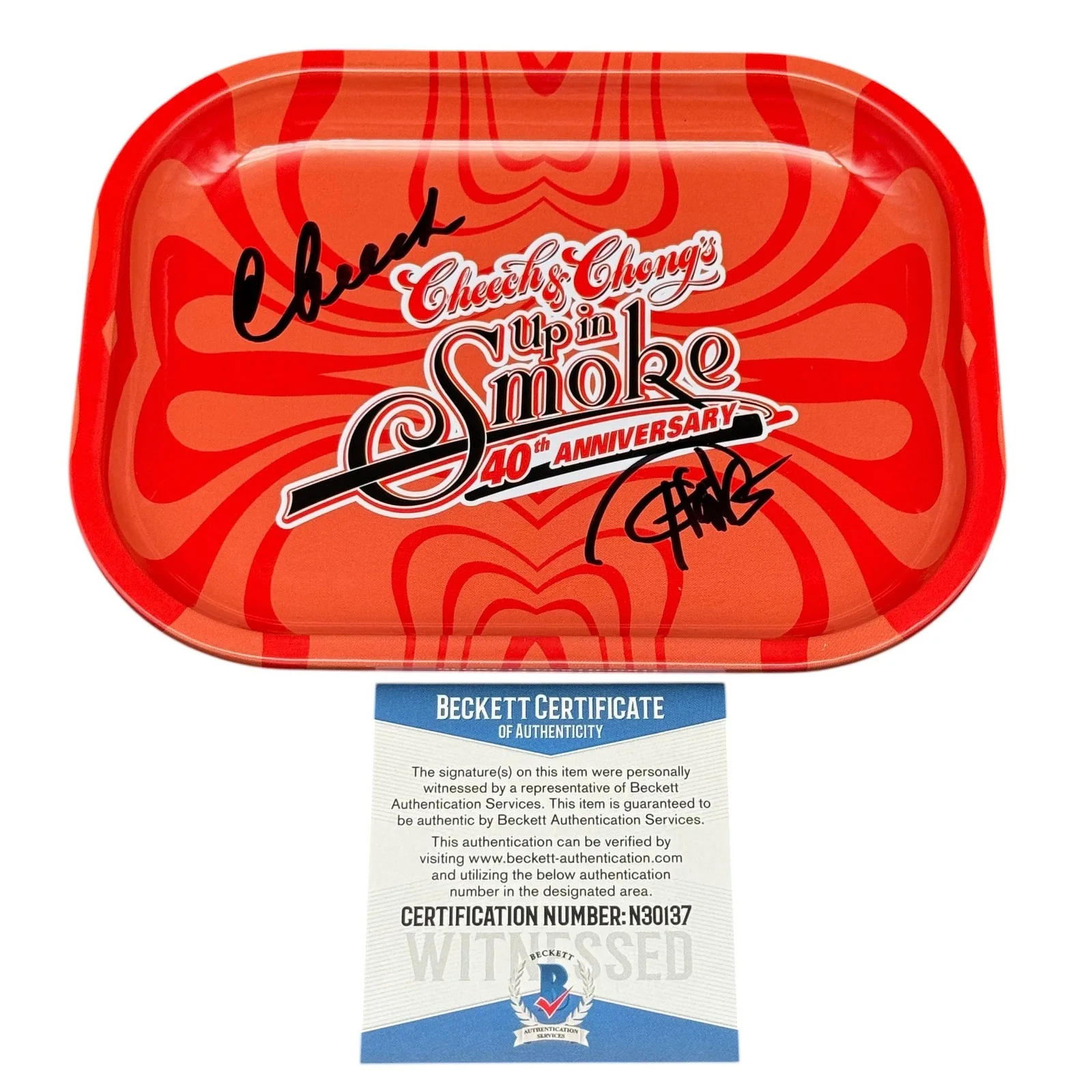 Cheech Marin & Tommy Chong — Cheech Marin & Tommy Chong Signed Rolling Tray Up In Smoke Autograph Beckett COA