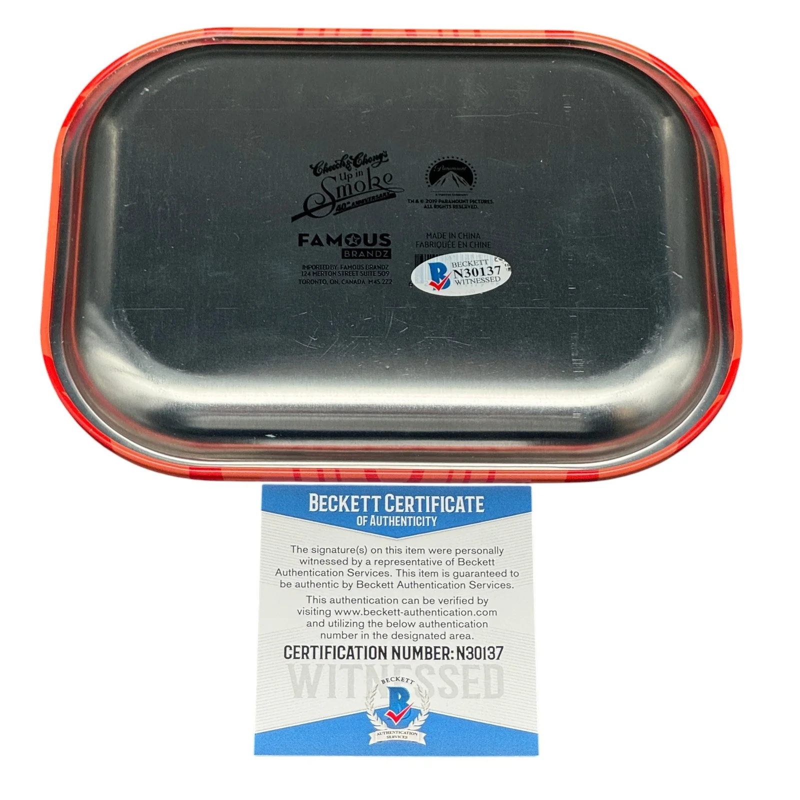 Cheech Marin, Tommy Chong — Cheech Marin & Tommy Chong Signed Rolling Tray Up In Smoke Autograph Beckett COA, изображение 4