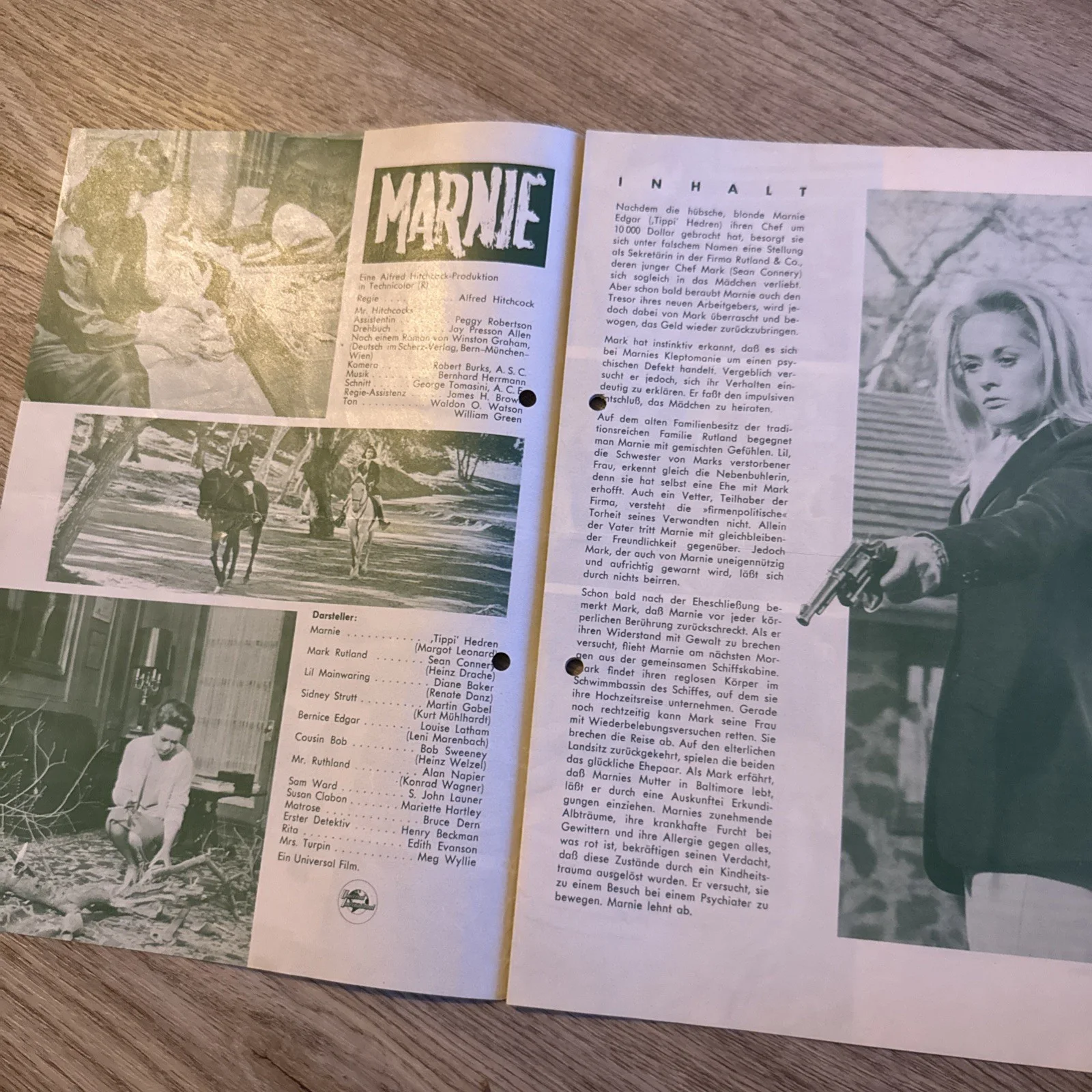 MARNIE German Cinema Programme Sean Connery Alfred Hitchcock Tippi Hedren 1964, image 2