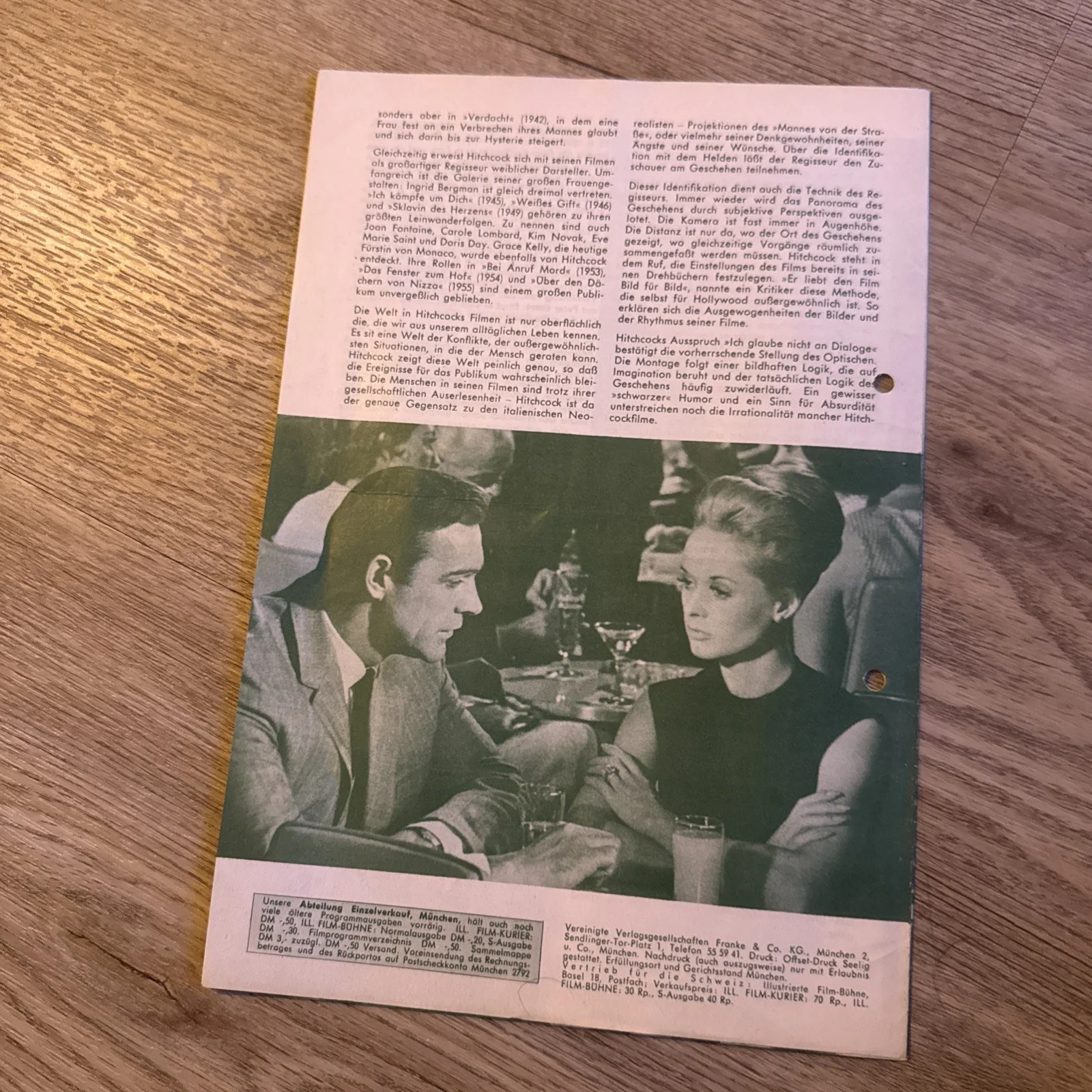 MARNIE German Cinema Programme Sean Connery Alfred Hitchcock Tippi Hedren 1964, image 4