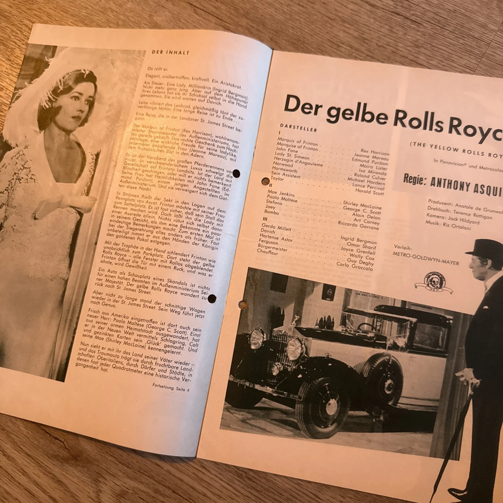 Yellow Rolls Royce German Cinema Programme Ingrid Bergman Shirley MacLaine Rex H, изображение 2