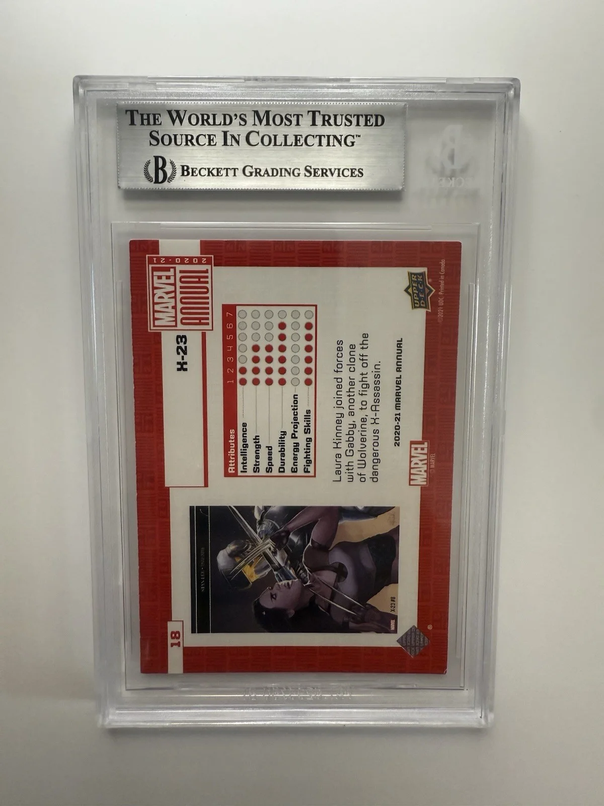 DAFNE KEEN — DAFNE KEEN AUTO CARD X-23 TRADING CARD 2020-21 UD MARVEL ANNUAL BGS AUTO (3, изображение 2