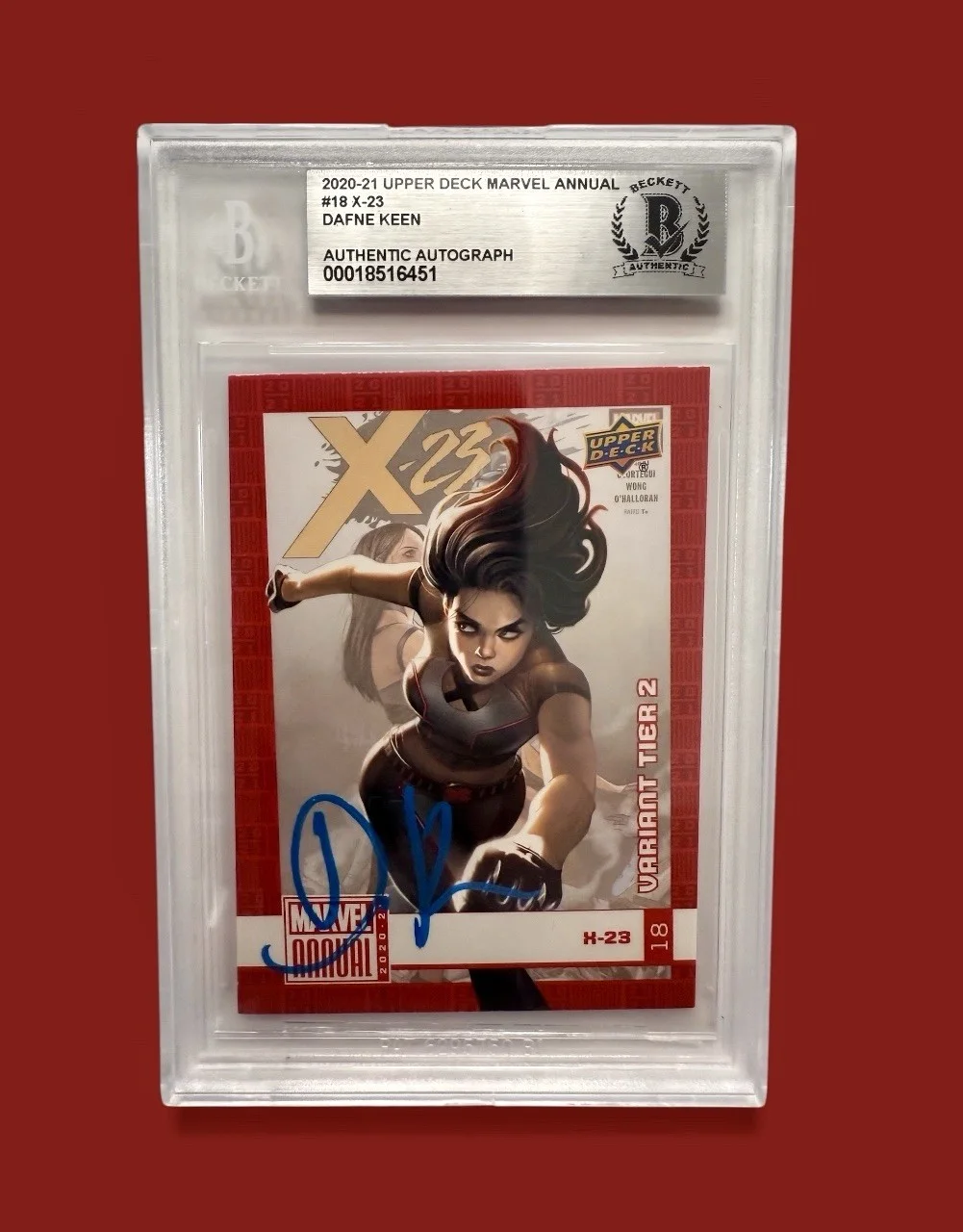 DAFNE KEEN — DAFNE KEEN AUTO CARD X-23 TRADING CARD 2020-21 UD MARVEL ANNUAL BGS AUTO (2