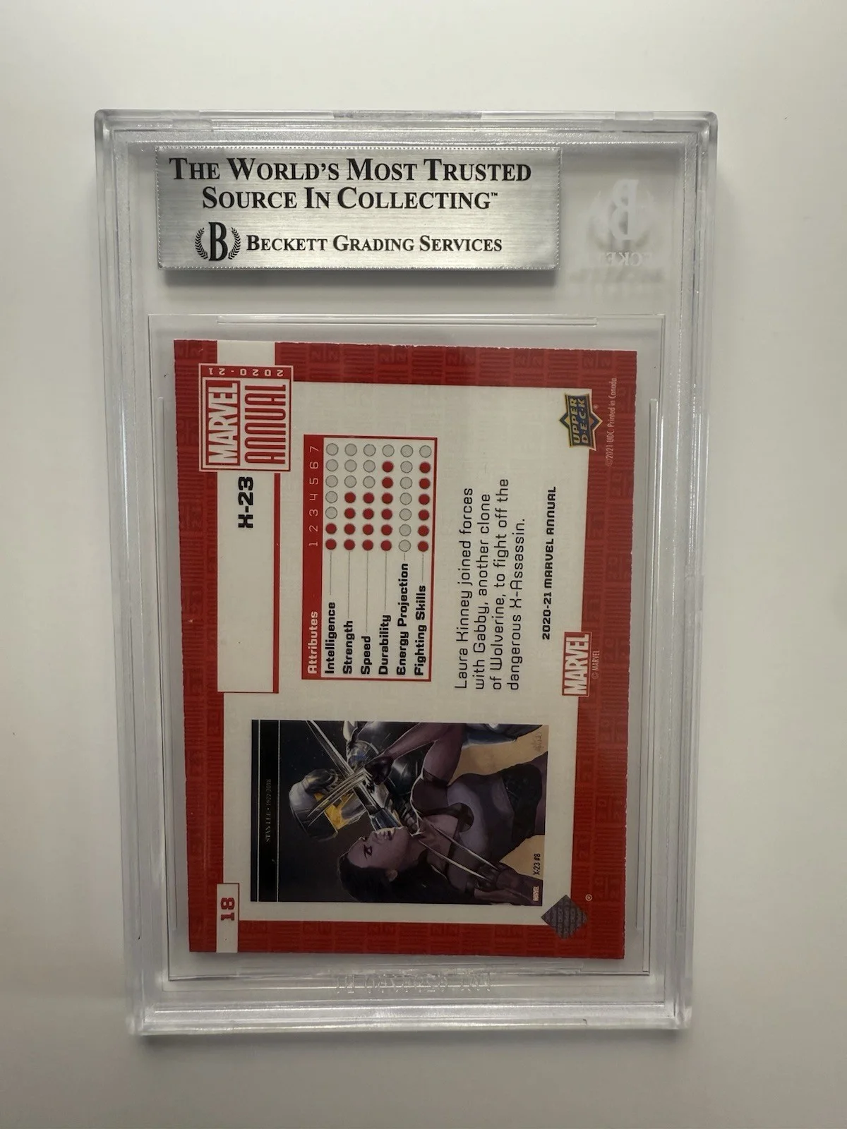 DAFNE KEEN — DAFNE KEEN AUTO CARD X-23 TRADING CARD 2020-21 UD MARVEL ANNUAL BGS AUTO (2, изображение 2