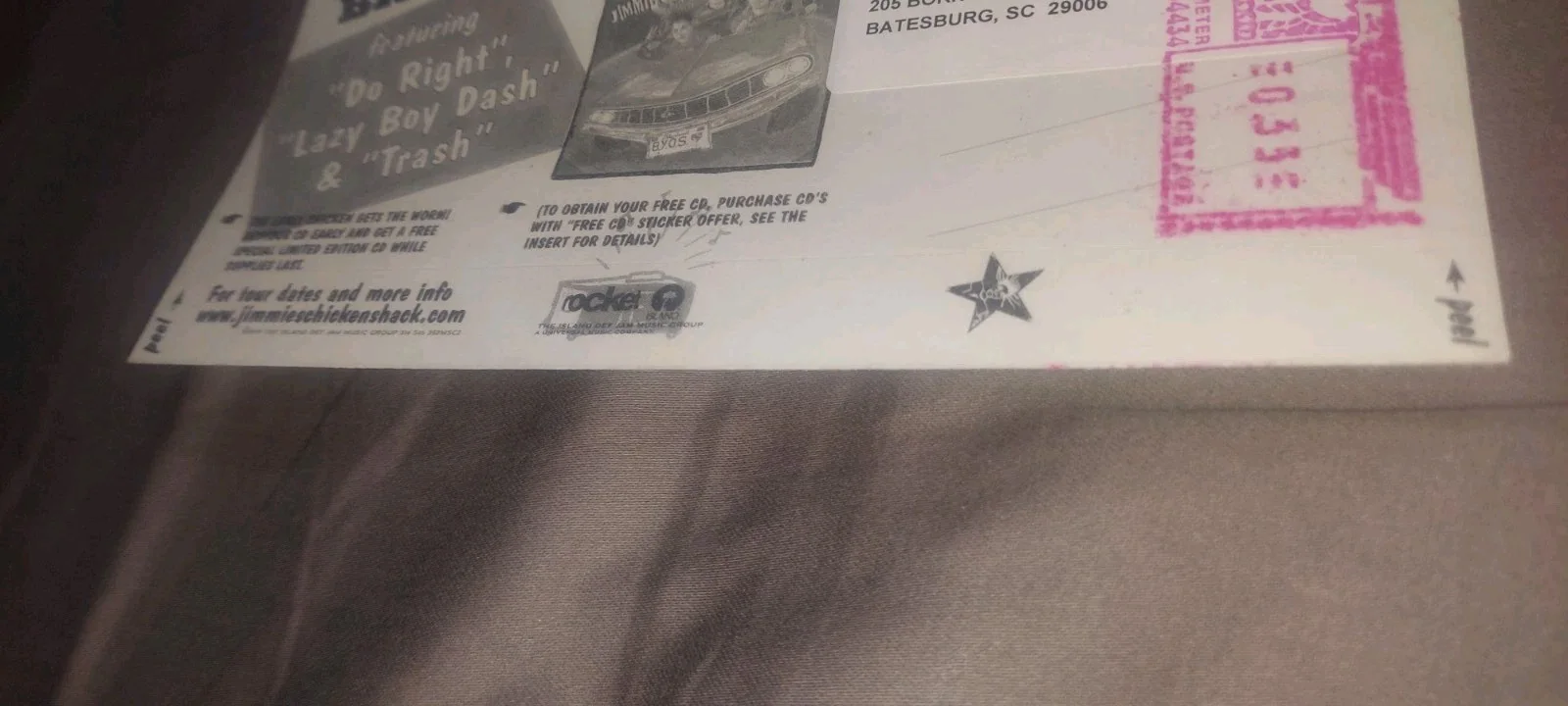 Jimmies Chicken Shack HaHa Signed LOT RARE '99 Postcard Sticker Autographed L@@K, image 3