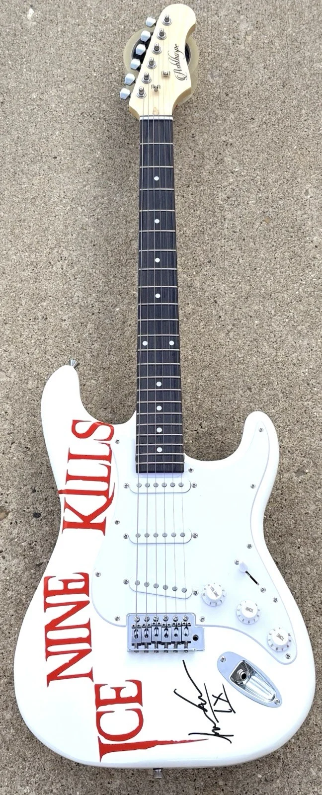 ICE NINE KILLS SIGNED White Guitar JSA AUTHENTICATION LETTER Spencer Charnas, image 2