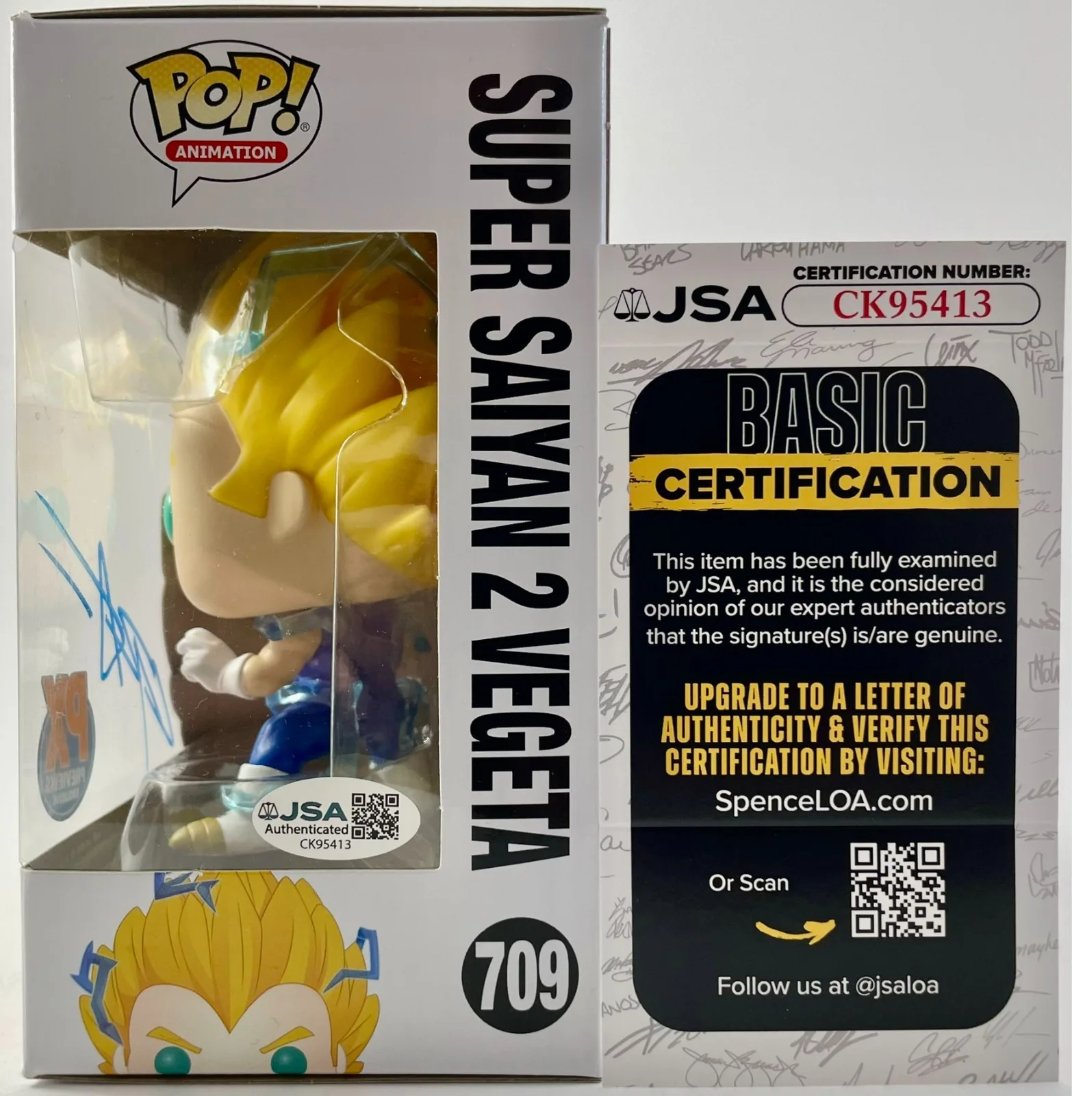 Chris Sabat — Chris Sabat Signed Dragon Ball Z Super Saiyan 2 Vegeta Funko POP! Vinyl JSA COA, изображение 3