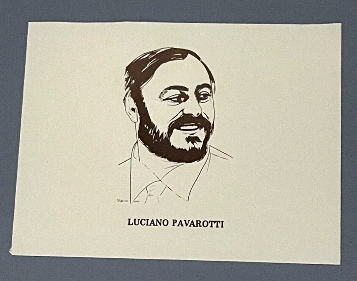 Luciano Pavarotti Memorabilia Signed Thank You Card Framed Vintage 1986 OOAK, изображение 4