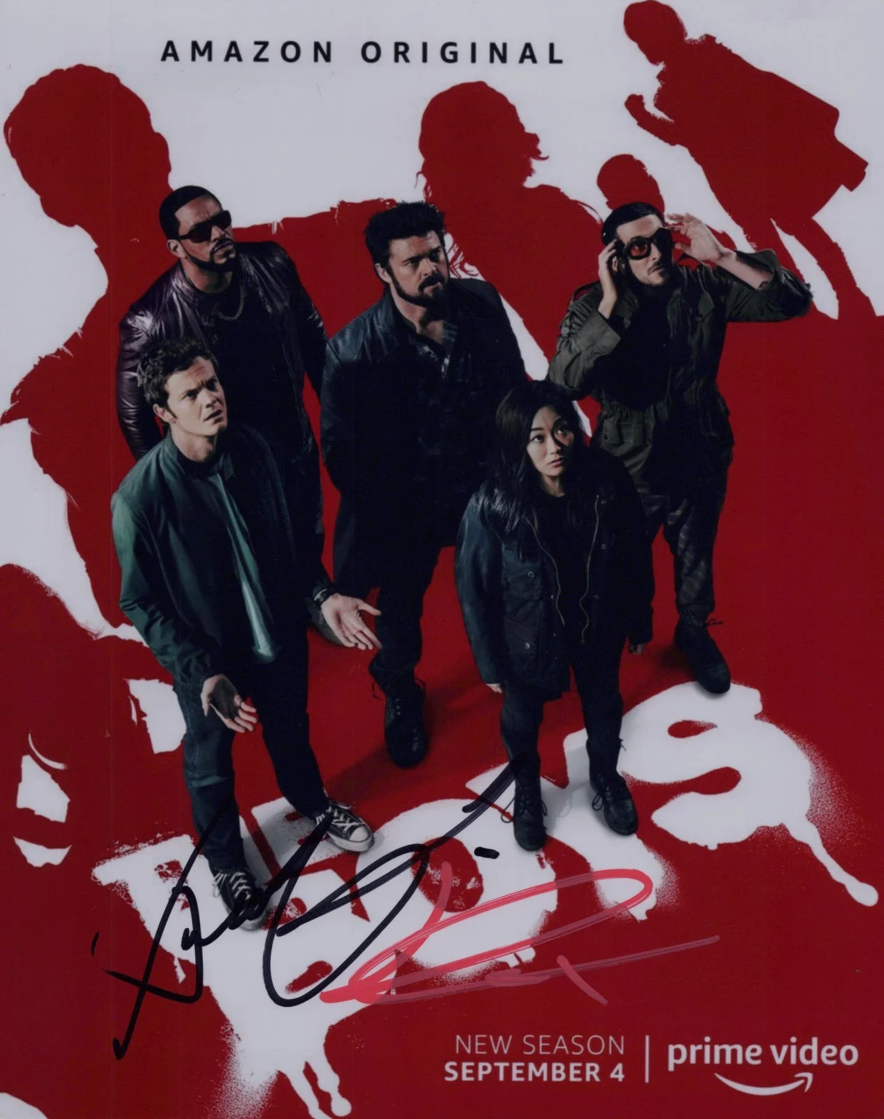 Jack Quaid, Jessie T. Usher — Jack Quaid & Jessie T. Usher signed "THE BOYS" 8x10 Photo c Hughie & A-Train COA, image 3