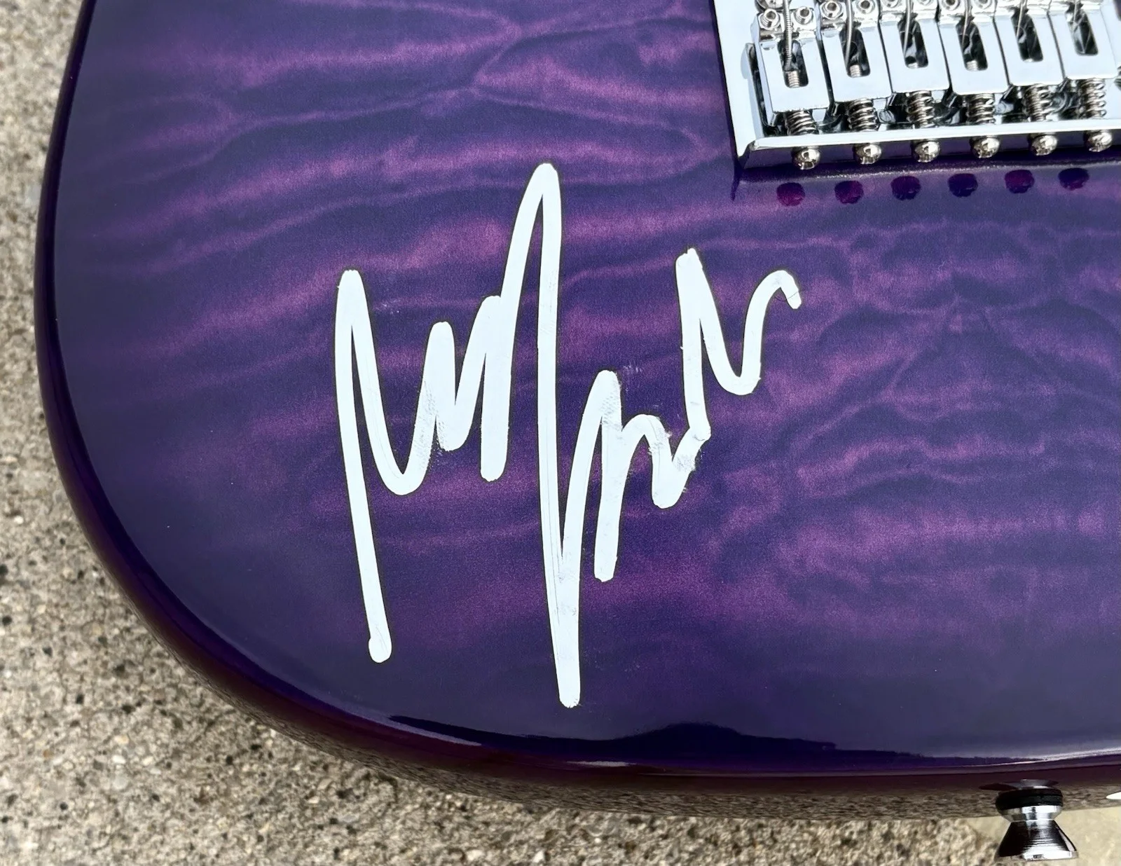 JAMES MARRIOTT SIGNED Purple Guitar JSA AUTHENTICATION LETTER Grapes, image 3