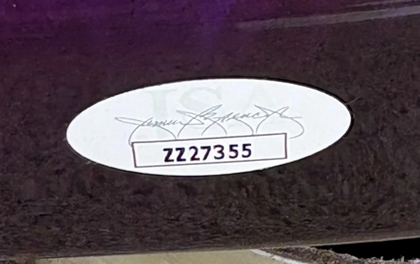 JAMES MARRIOTT SIGNED Purple Guitar JSA AUTHENTICATION LETTER Grapes, image 4