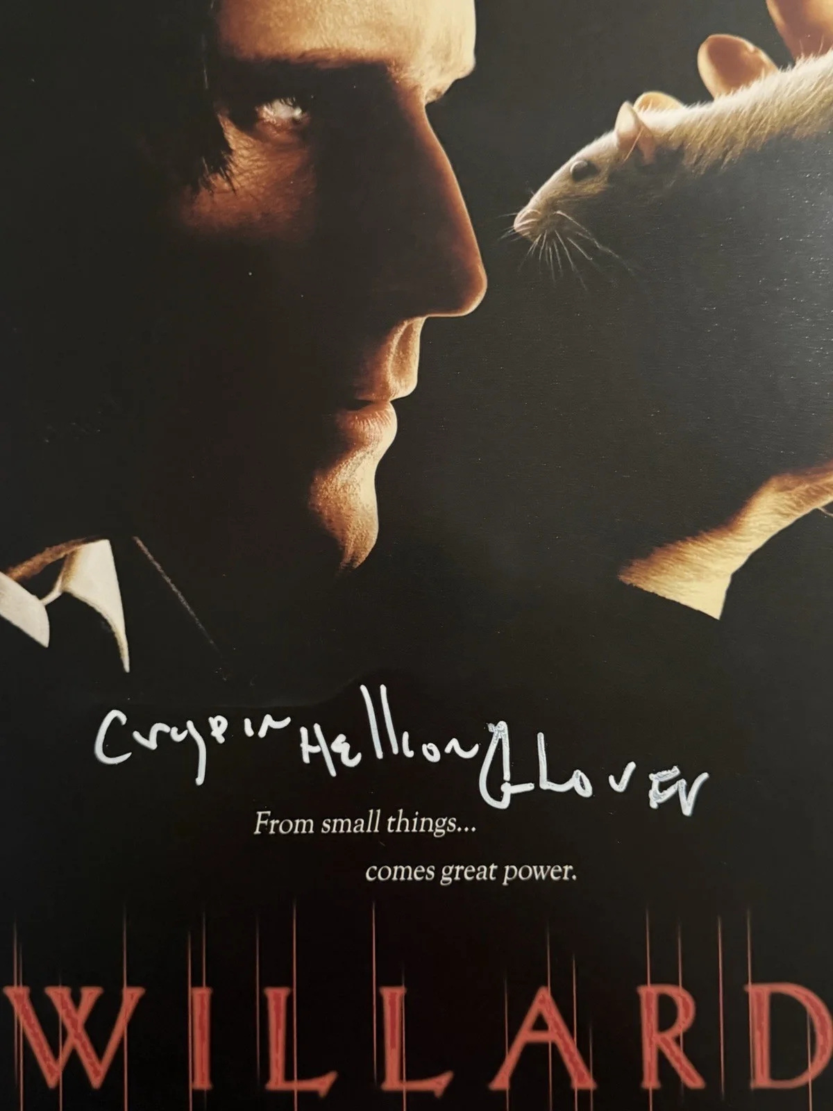 Crispin Glover — CRISPIN HELLION GLOVER SIGNED 11x17 WILLARD AUTOGRAPH PHOTO PSA/DNA-A, изображение 2