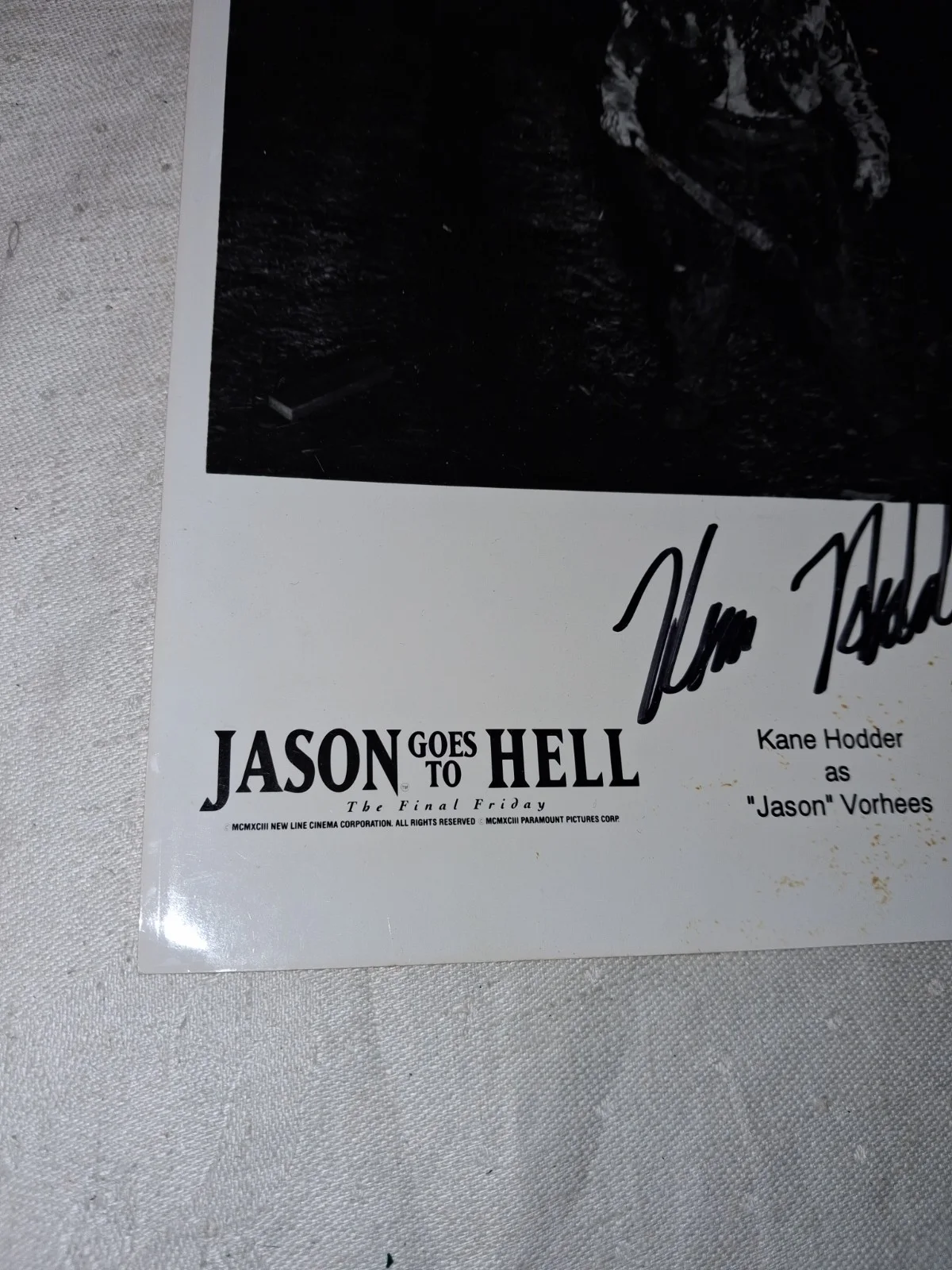 Kane Hodder — 1993 Jason Goes To Hell Kane Hodder Autographed Signed B&W Photo 8x10, изображение 3