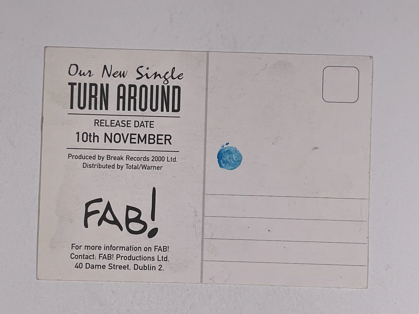 Fab! Original Girl Group Autographs Turn Around Photo Postcard Signed Tape, image 2