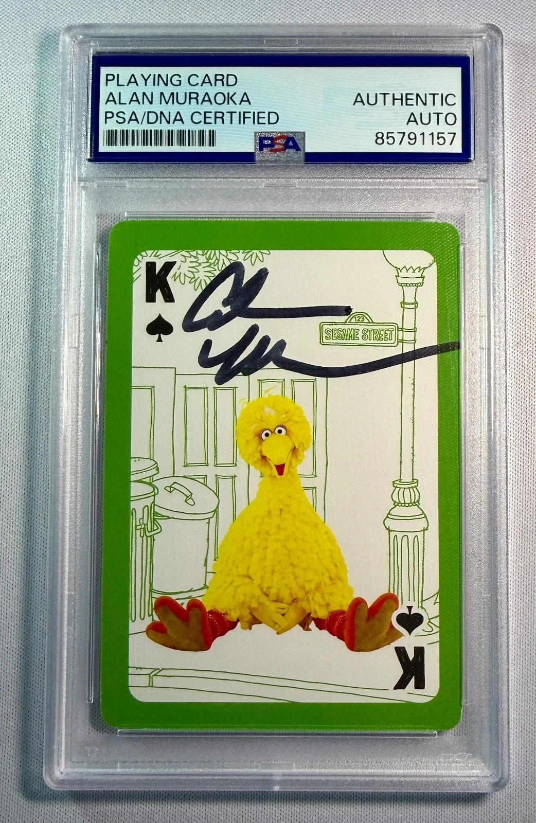 Alan Muraoka — 2020 Sesame Street Alan Muraoka Hoopers Store Signed Auto Card #K PSA DNA