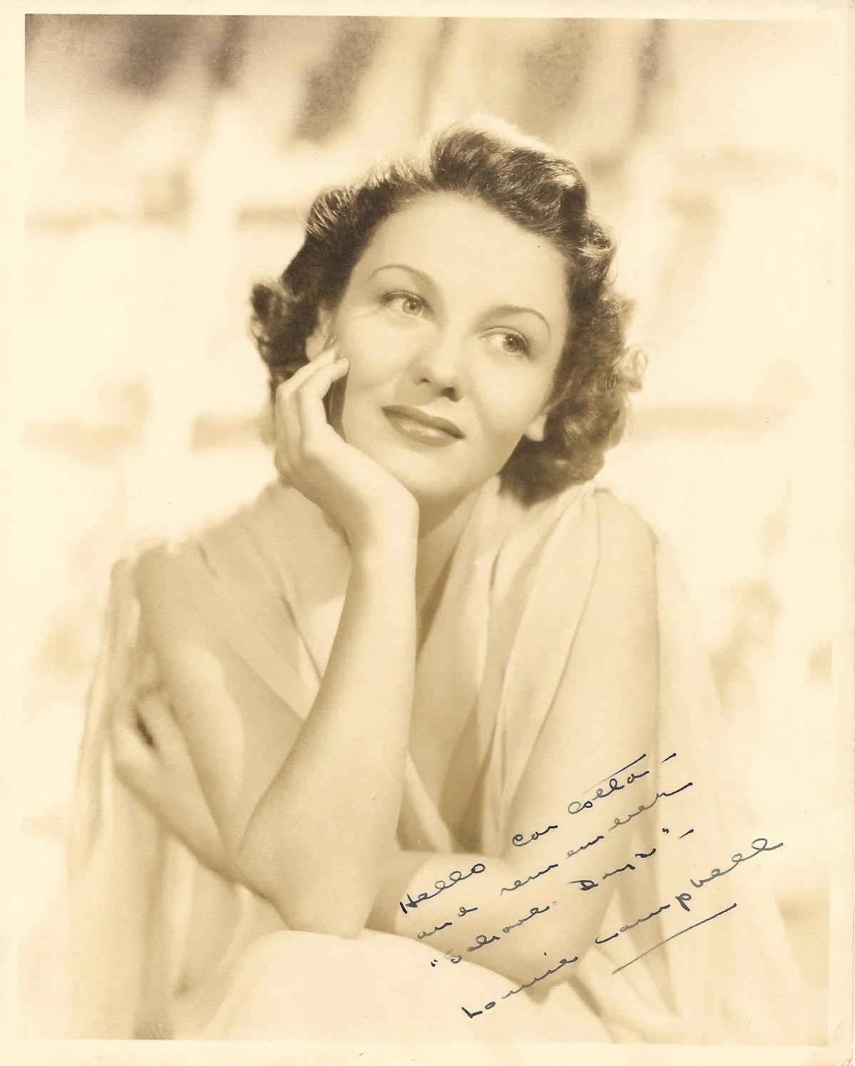 Louise Campbell — Louise Campbell Original Signed Photo to Costar of Film The Star Maker with COA