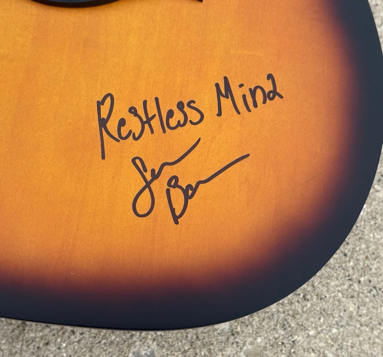 SAM BARBER SIGNED Acoustic Guitar JSA LETTER OF AUTHENTICITY Restless Mind, image 2