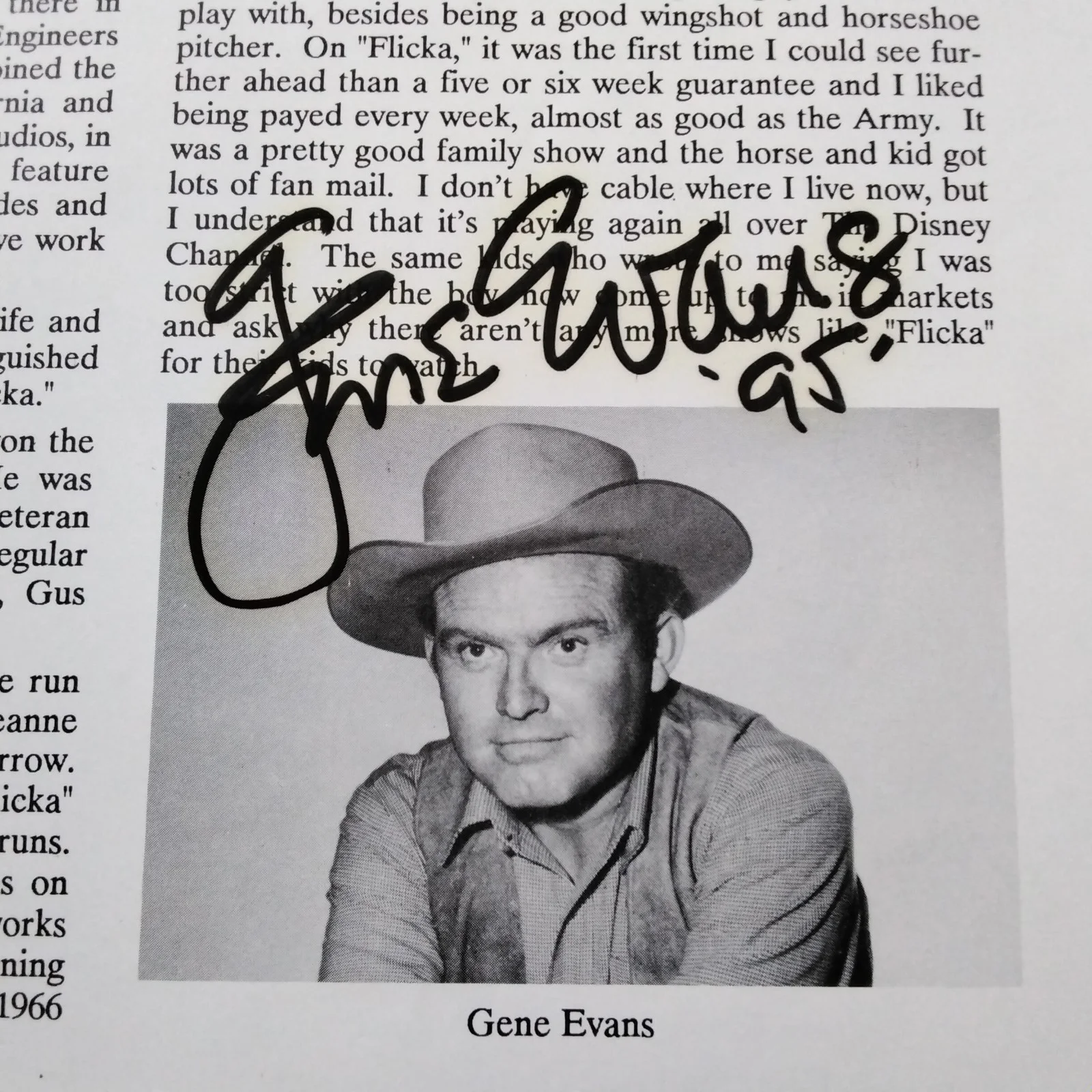 Gene Evans SIGNED Book Page 60s Movie TV Actor Operation Petticoat Friend Flicka, изображение 4