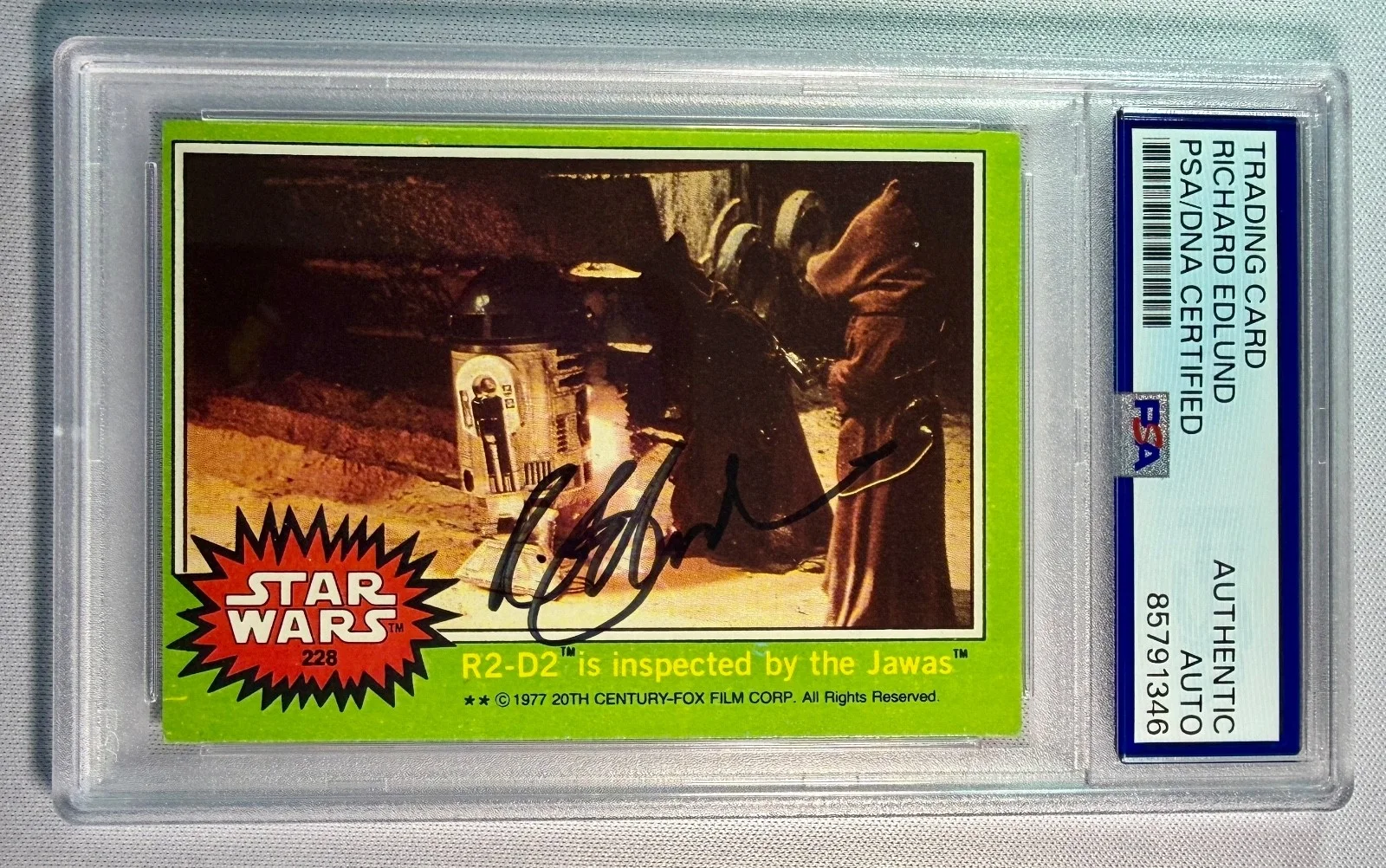 Richard Edlund — 1977 Topps Star Wars Richard Edlund Special Effects Signed Auto Card 228 PSA DNA