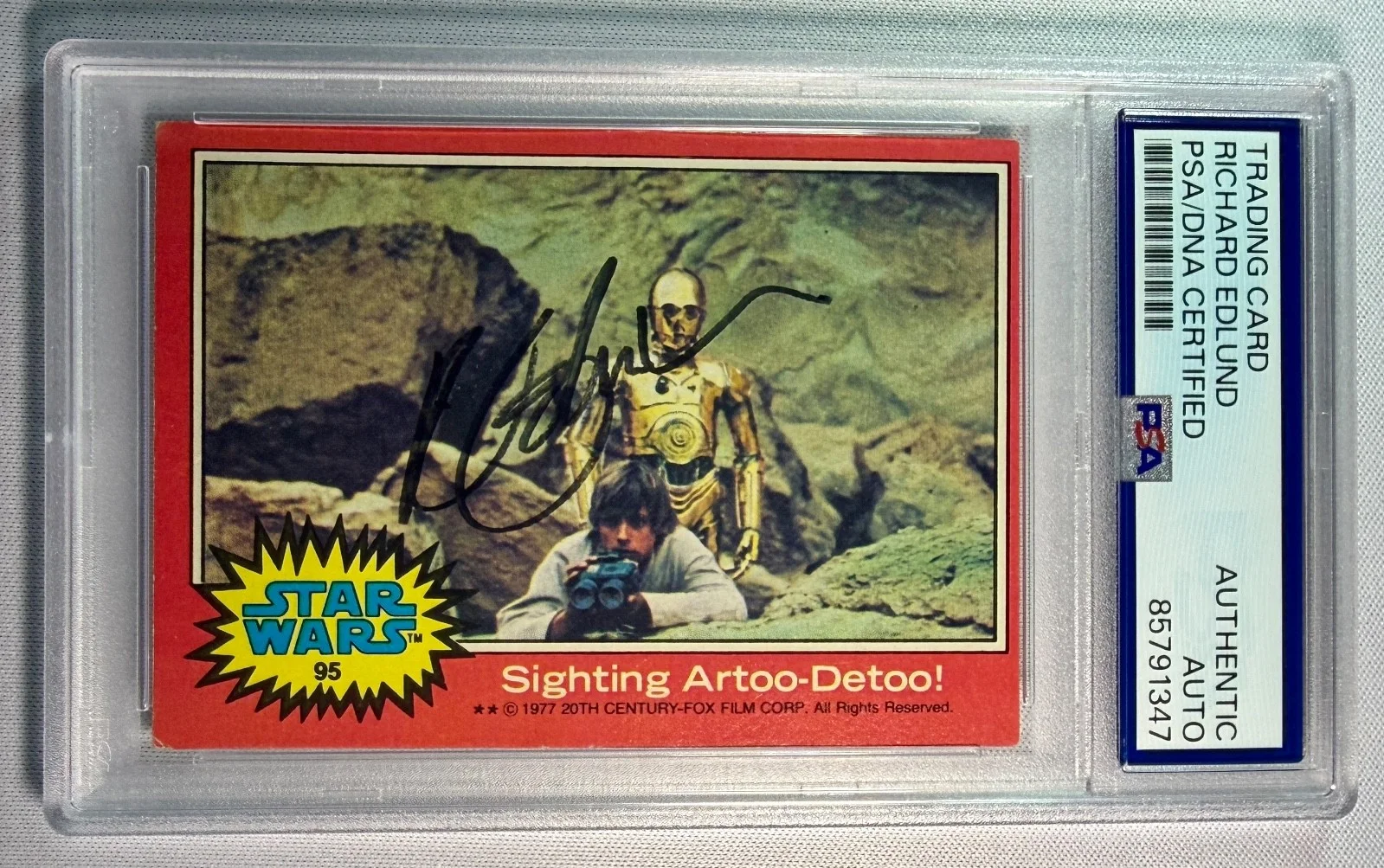 Richard Edlund — 1977 Topps Star Wars Richard Edlund Special Effects Signed Auto Card #95 PSA DNA