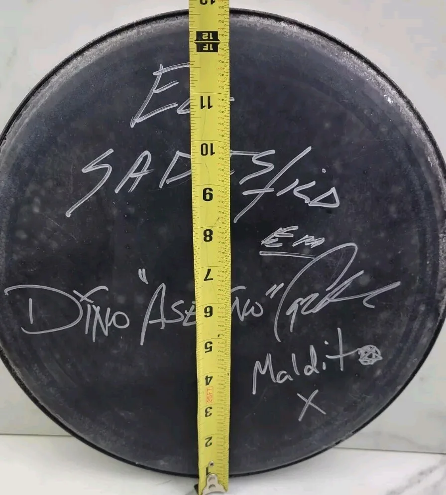 Asesino Band Autographed Drum Head Fear Factory Static-X Super Group Dino Tony, изображение 2
