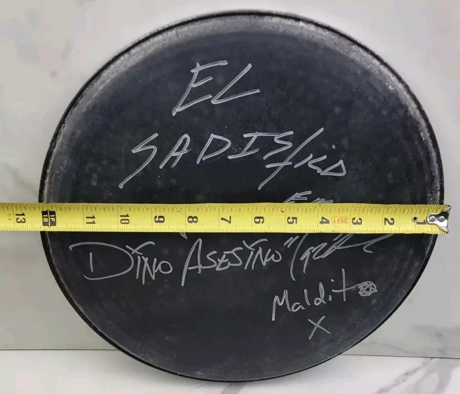 Asesino Band Autographed Drum Head Fear Factory Static-X Super Group Dino Tony, изображение 3