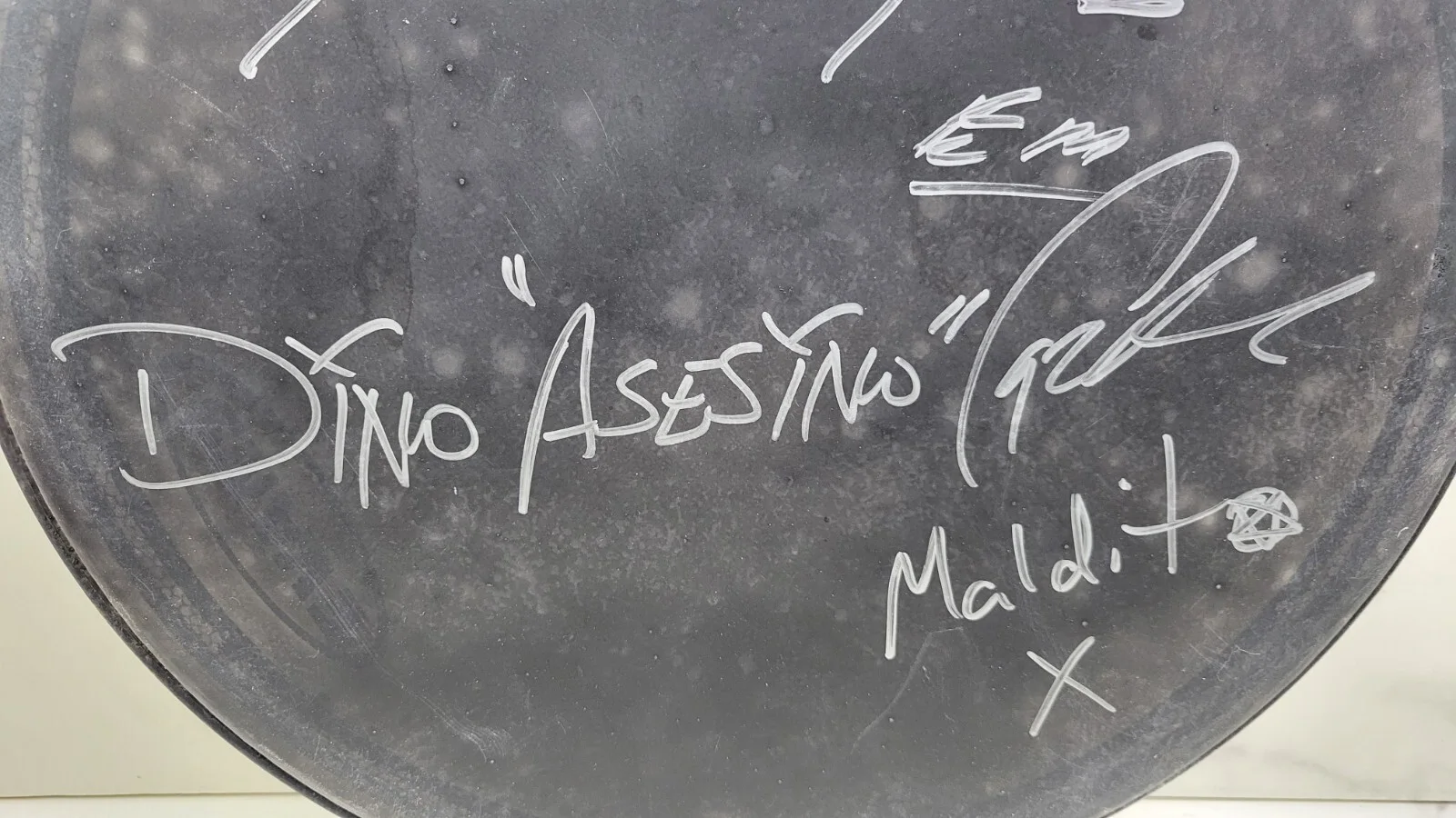 Asesino Band Autographed Drum Head Fear Factory Static-X Super Group Dino Tony, изображение 5