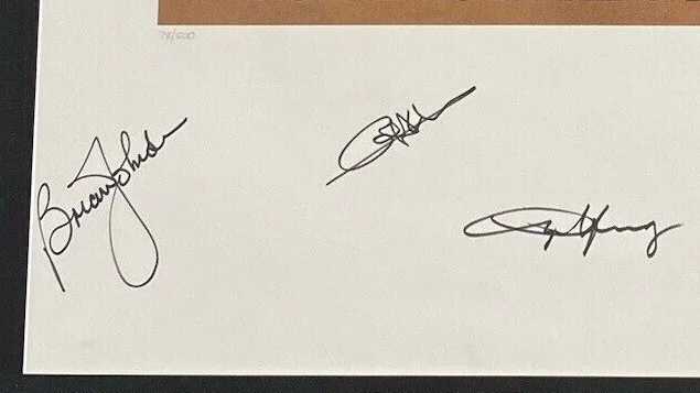 AC DC FULLY SIGNED FOR THOSE ABOUT TO ROCK LITHOGRAPH ORIGINAL COA + PHOTOS NICE, image 3