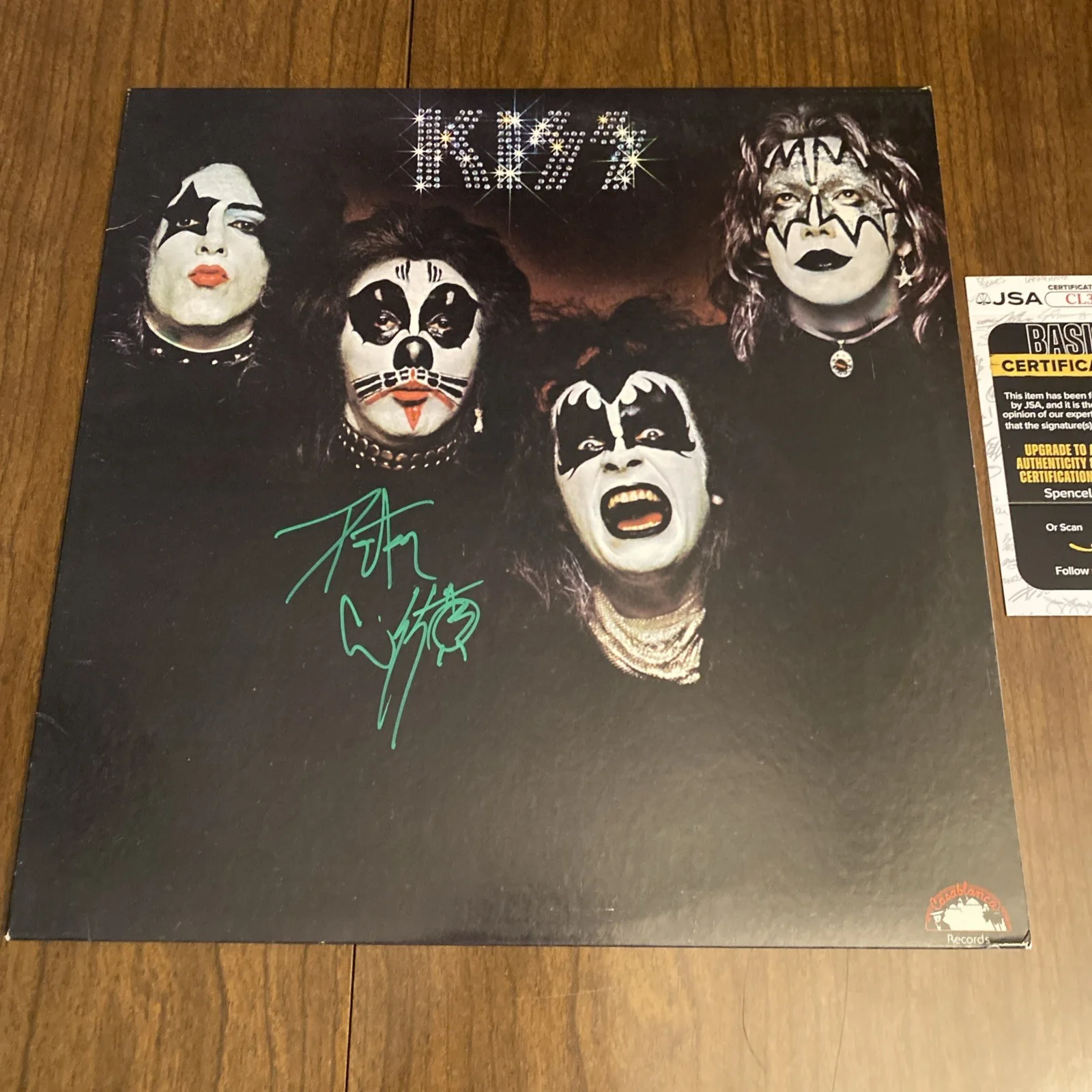 KISS Peter Criss JSA Signed Autograph Signed Self Titled Record Vinyl, image 2
