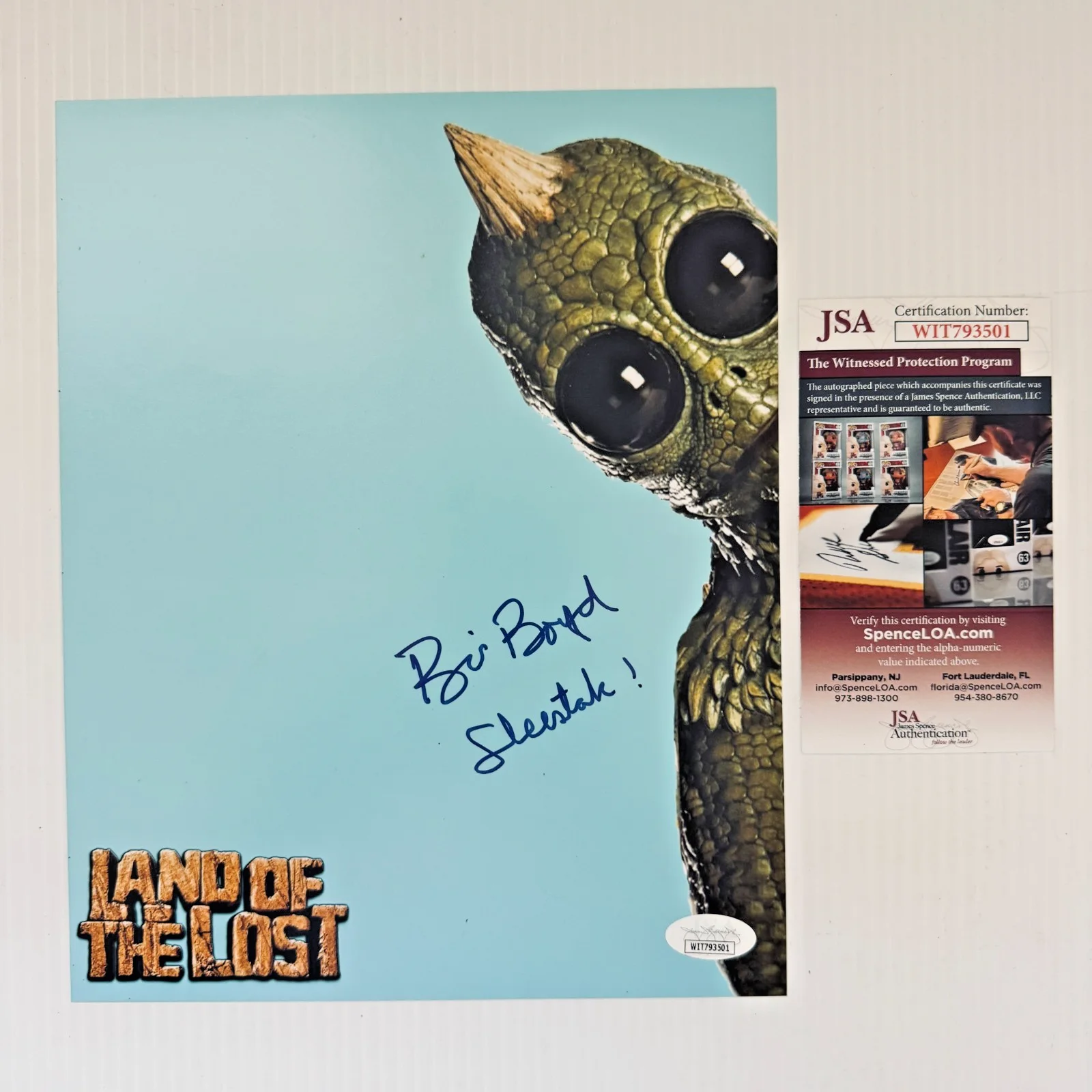 Bill Boyd - Sleestak — Bill Boyd Signed Sleestak 8x10 Photo Land of the Lost Marty Krofft Signed COA, изображение 2