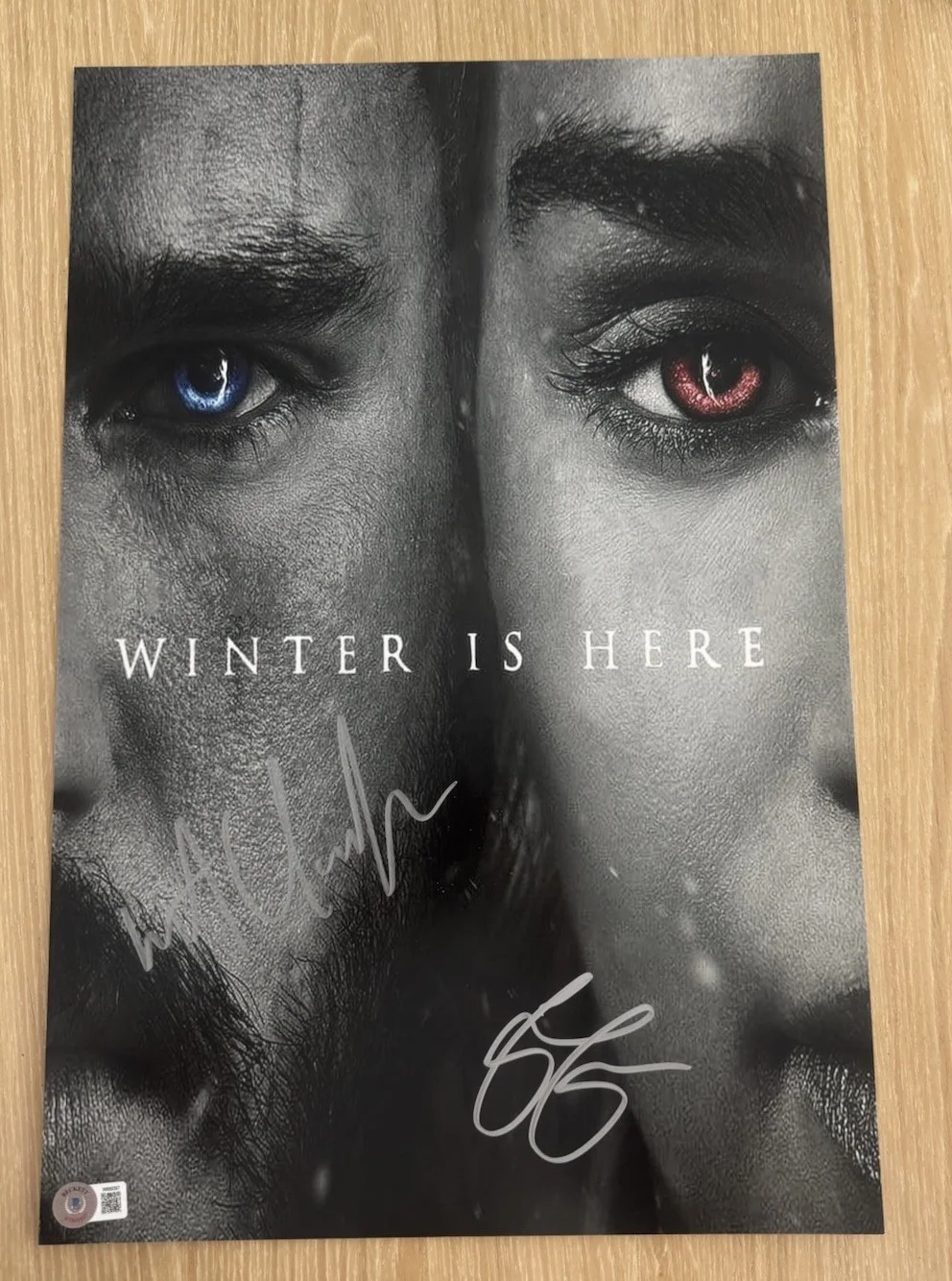 Kit Harington Emilia Clarke — KIT HARINGTON EMILIA CLARKE SIGNED GAME OF THRONES 12X18 PHOTO BECKETT BAS 3