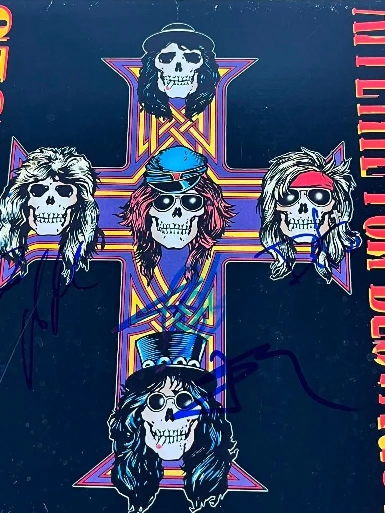 GUNS N ROSES SIGNED APPETITE FOR DESTRUCTION LP X4 COA BECKETT AUTHENTICATION!!, image 3