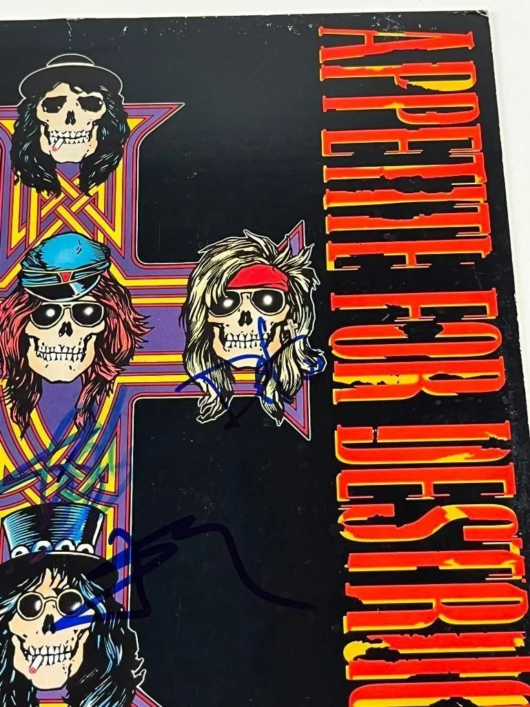 GUNS N ROSES SIGNED APPETITE FOR DESTRUCTION LP X4 COA BECKETT AUTHENTICATION!!, image 4