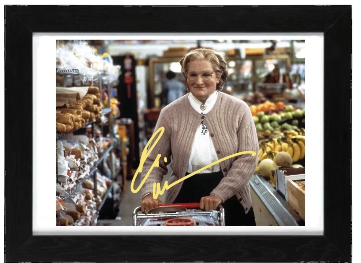 Robin William Signed autograph PHOTO Pre Print 6x4/A4/ Framed, image 2