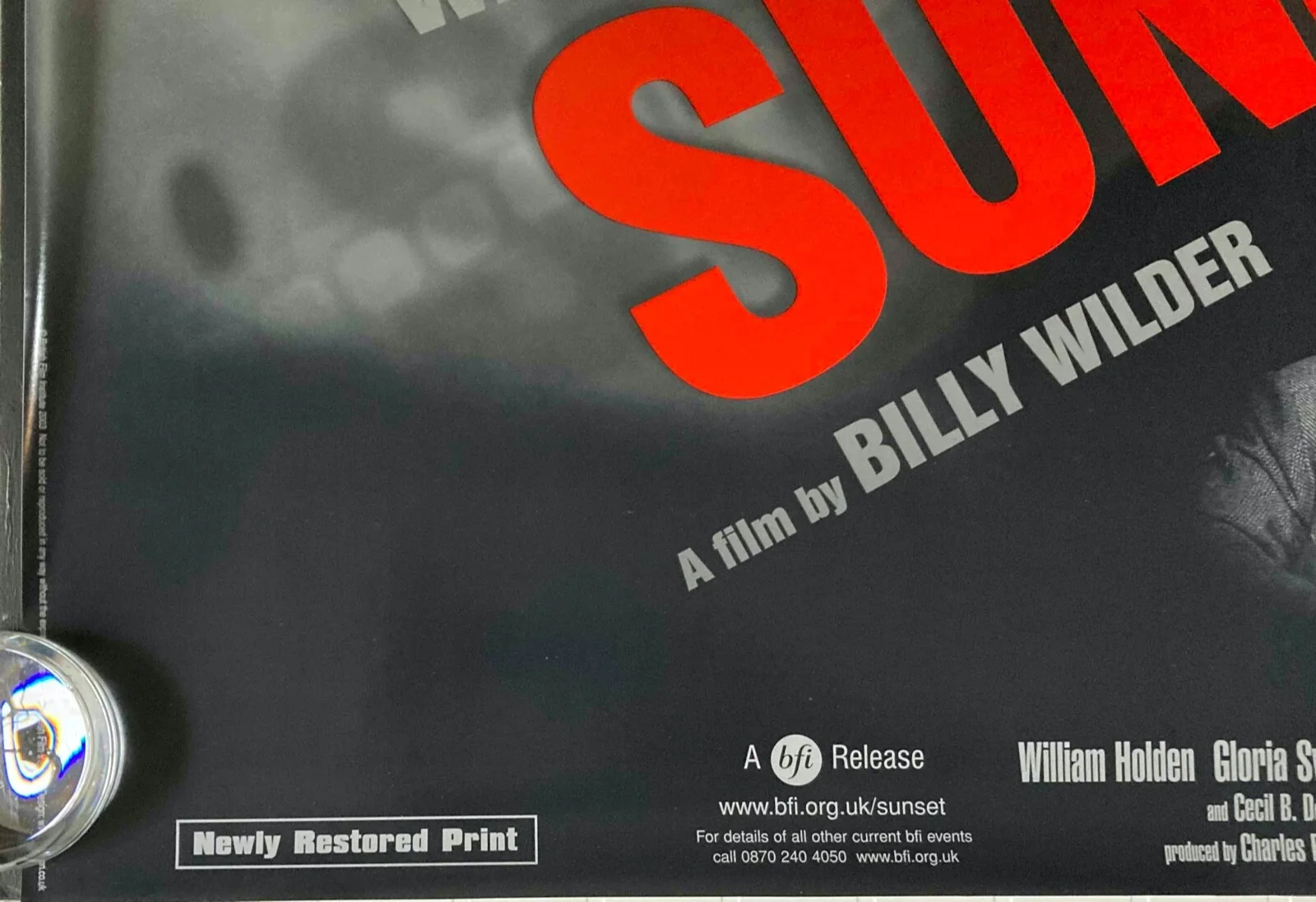 Sunset Boulevard ORIGINAL Quad Film Poster Gloria Swanson Billy Wilder 2003 RR, image 4