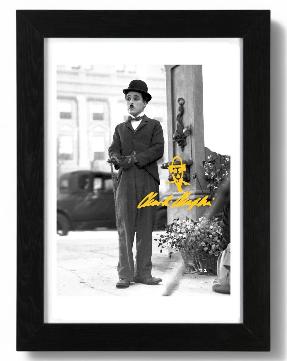 Charlie Chaplin Signed autograph PHOTO Pre Print 6x4/A4/ Framed, изображение 2